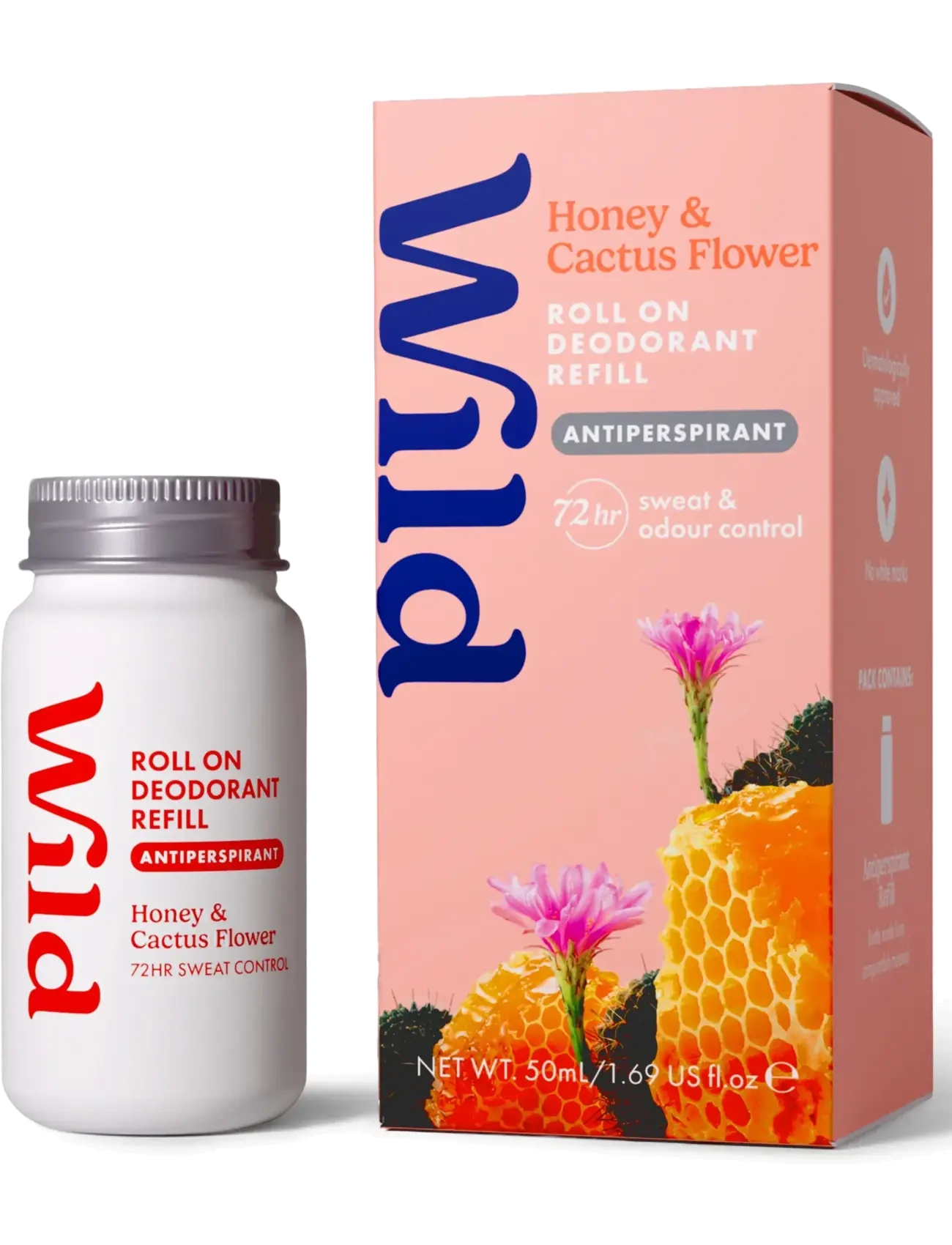 Wild Antiper Roll On Refill Honey Cactusflower kroppsspray & deo dam – bild 2