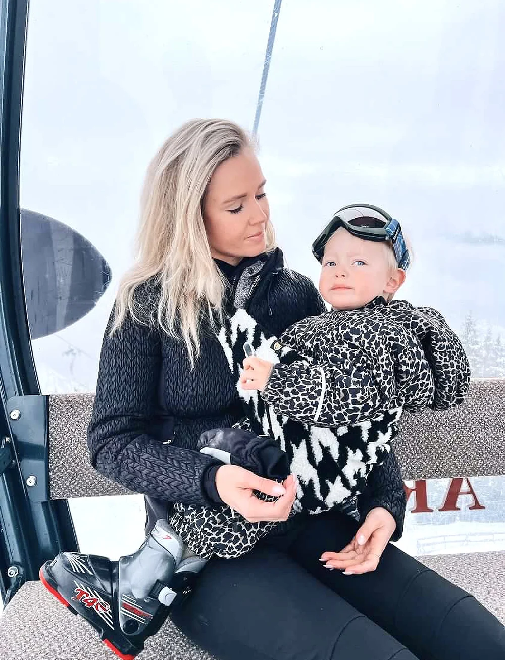 Wildride - Wildride - Teddy Houndstooth - bärselar & bärsjalar - black / white - 5