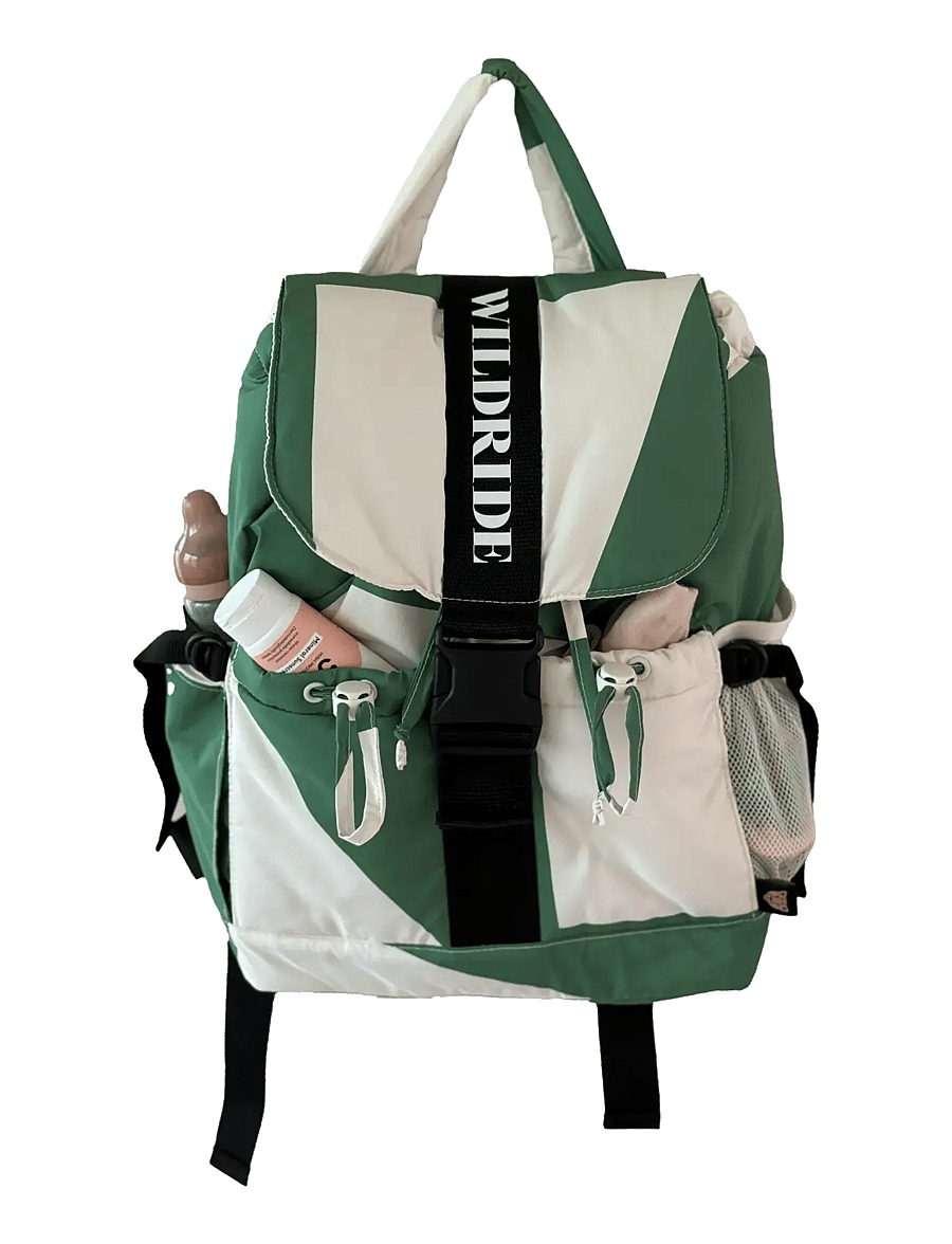 Wildride - Backpack Green Graphic Recycled - Adult - wickeltaschen - green graphic - 1