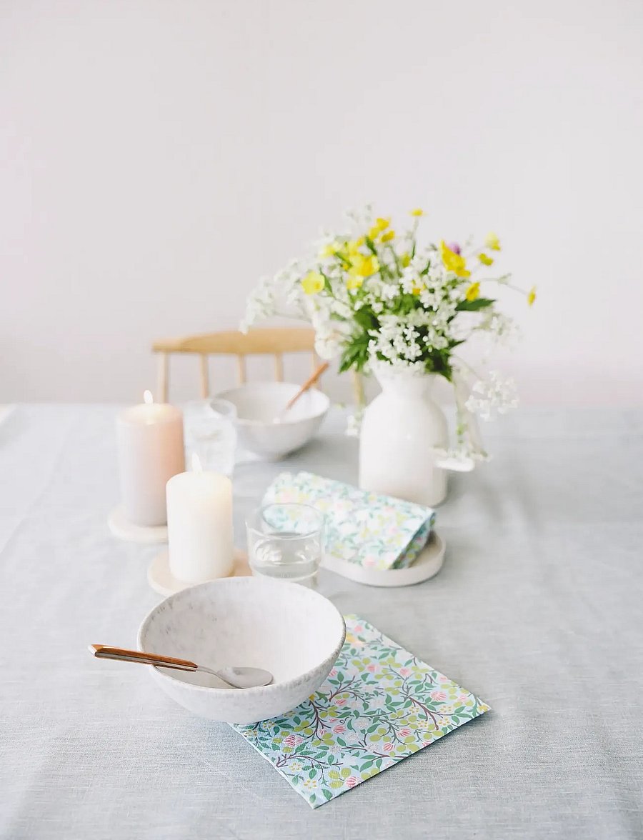 William Morris By havi - William Morris napkin Clover napkin - stofservietter - light blue - 1