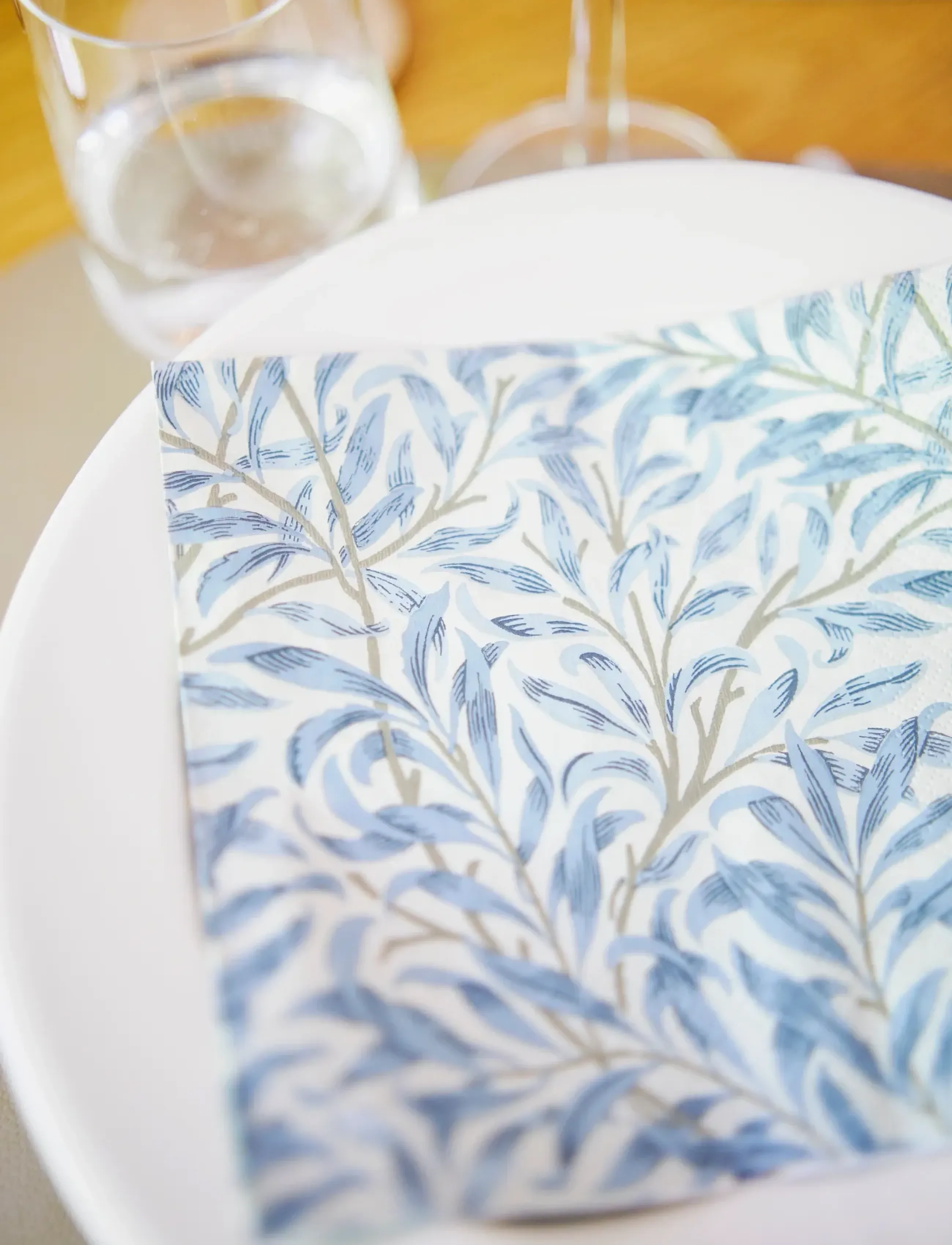 William Morris By havi - William Morris napkin Willow Bough napkin - papīra salvetes - blue - 2