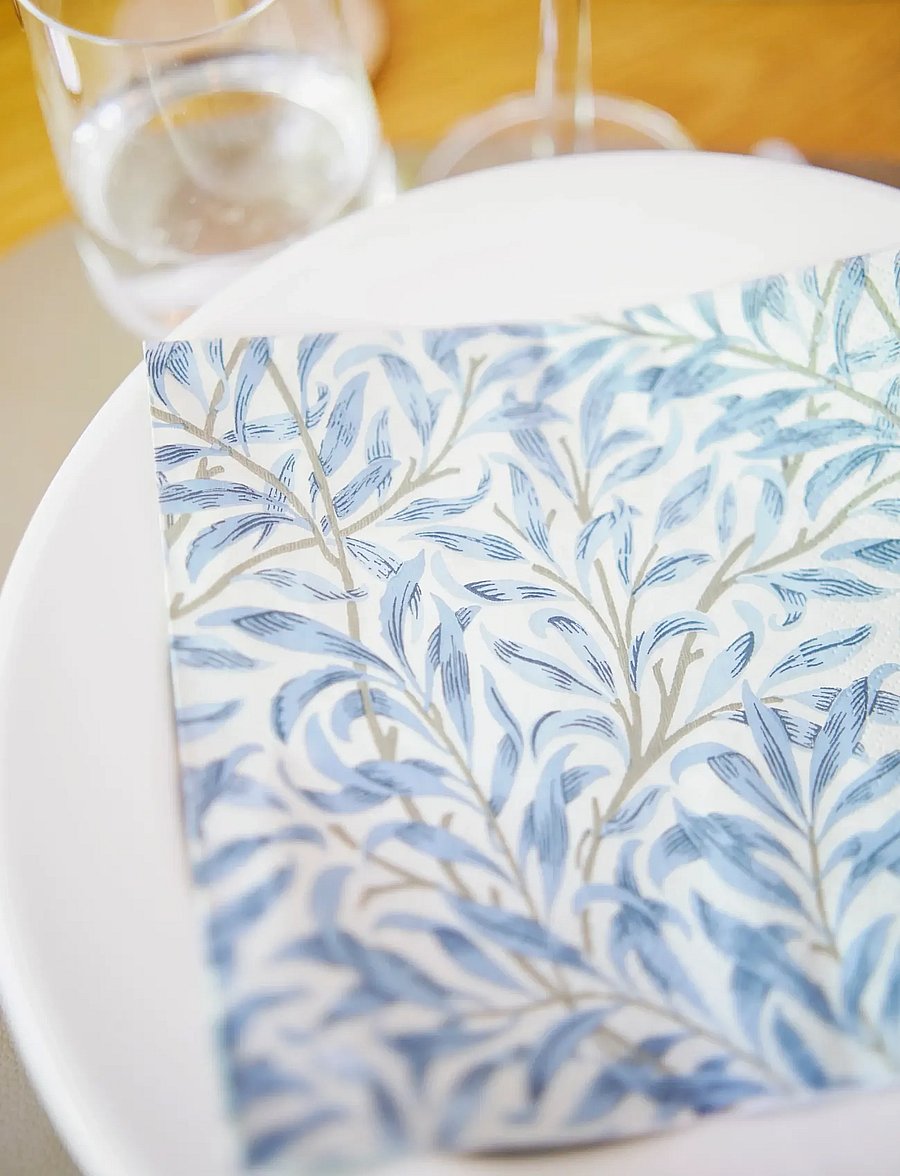 William Morris By havi - William Morris napkin Willow Bough napkin - stofservietter - blue - 2