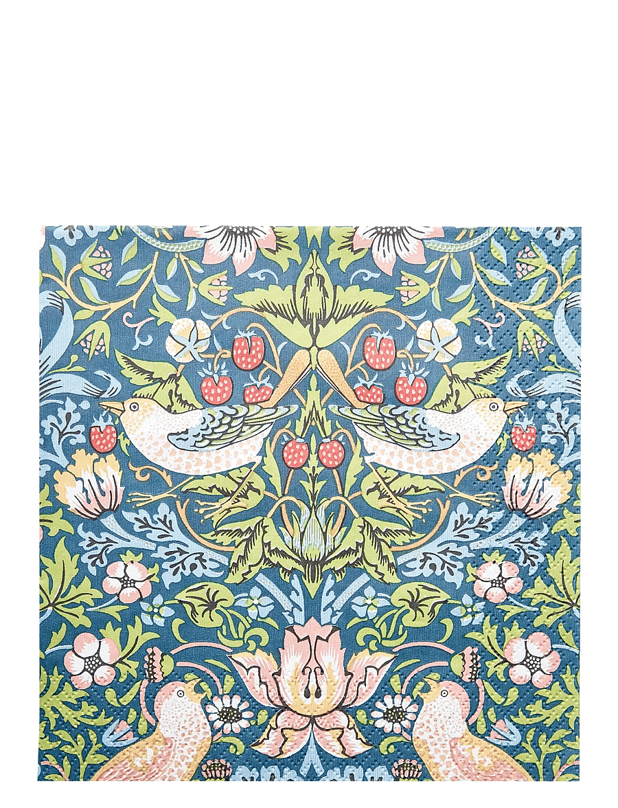 William Morris By havi - William Morris napkin Strawberry Thief napkin - papīra salvetes - blue - 1