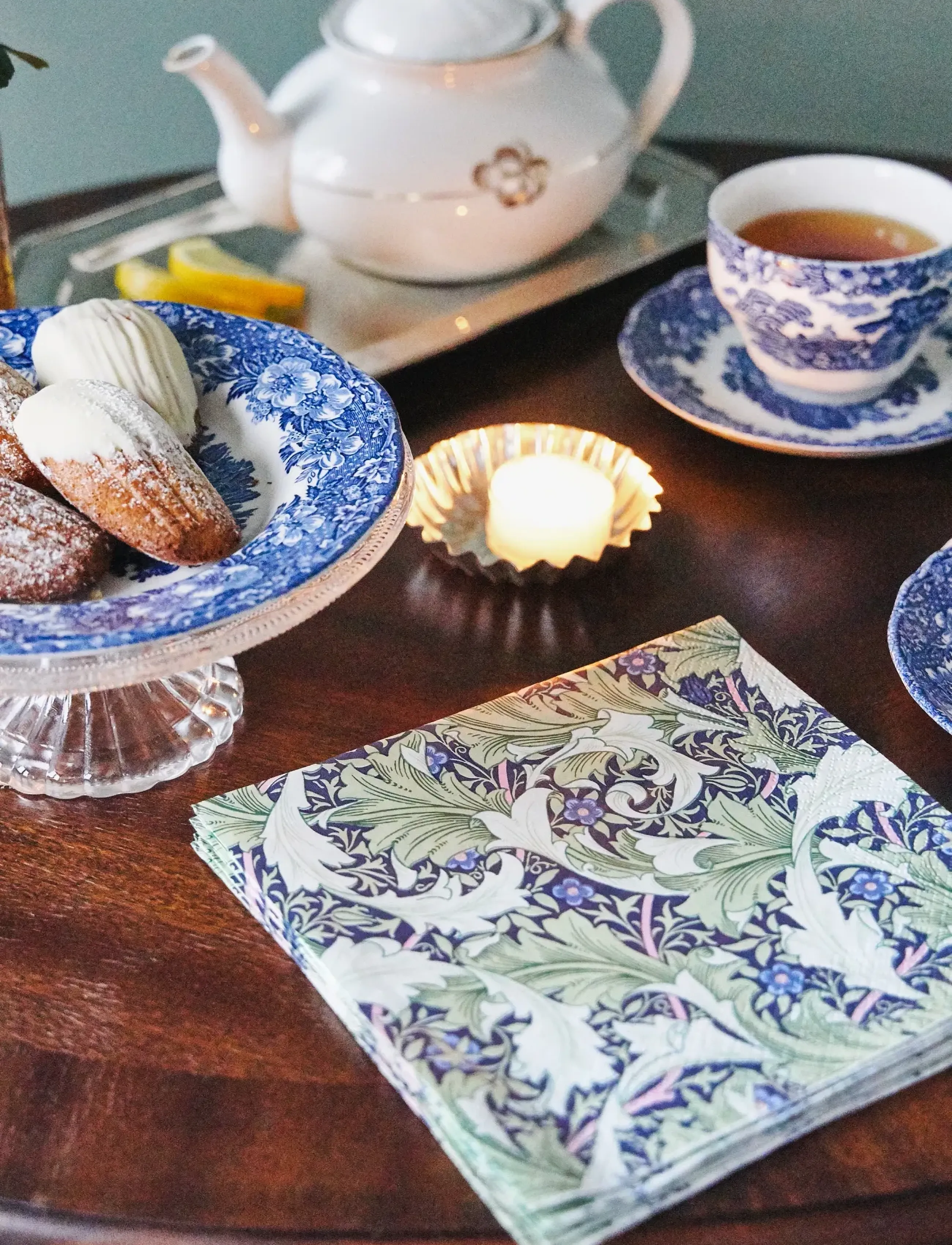 William Morris By havi Napkin Granville Napkin, 33X33 cm, Napkins, Blau - Paper Homeware