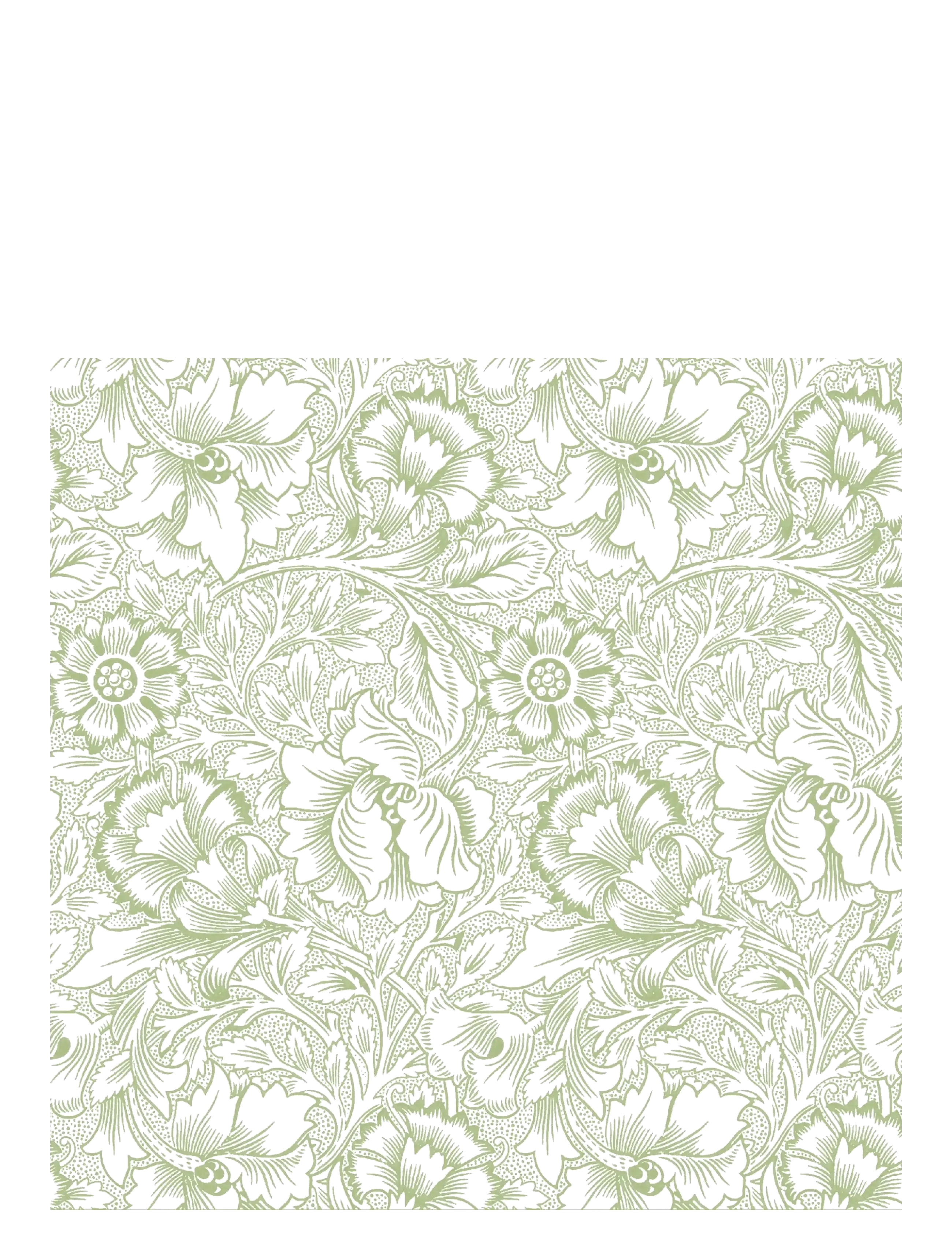 William Morris By havi William Morris Napkin Pink & Poppy Napkin, Paper Serviet, Grøn, Str: 33X33CM