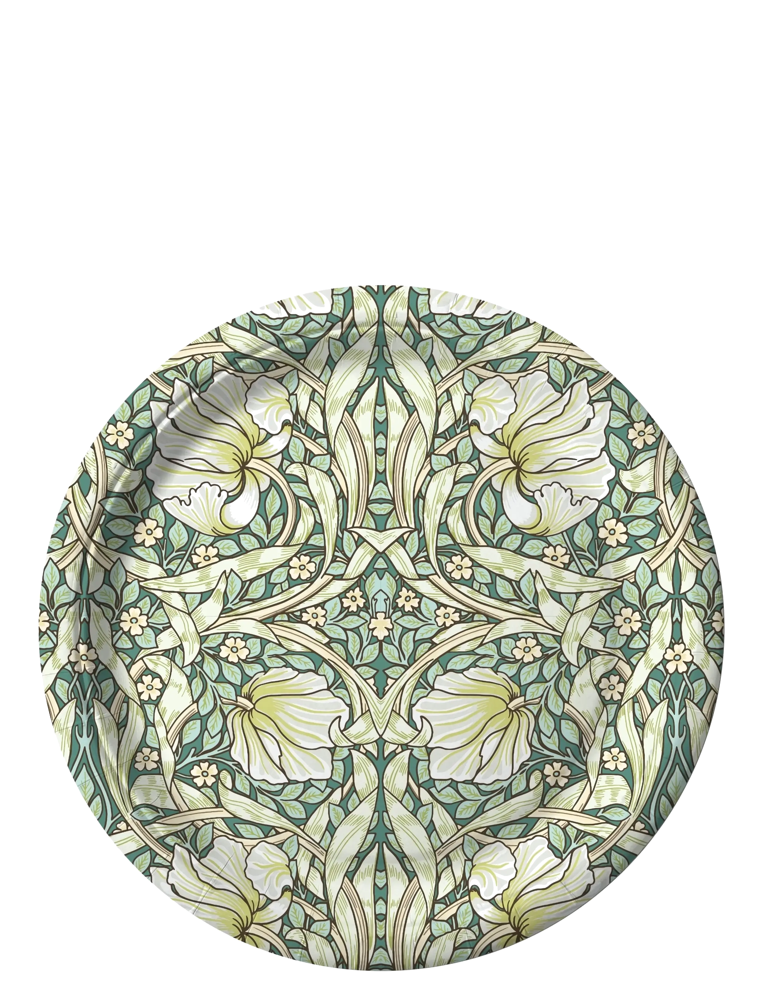 William Morris By havi William Morris Pimpernel Paperplate, Picnic Plade, Mugs, Cutlery, Grøn, Str: Ø 24 CM