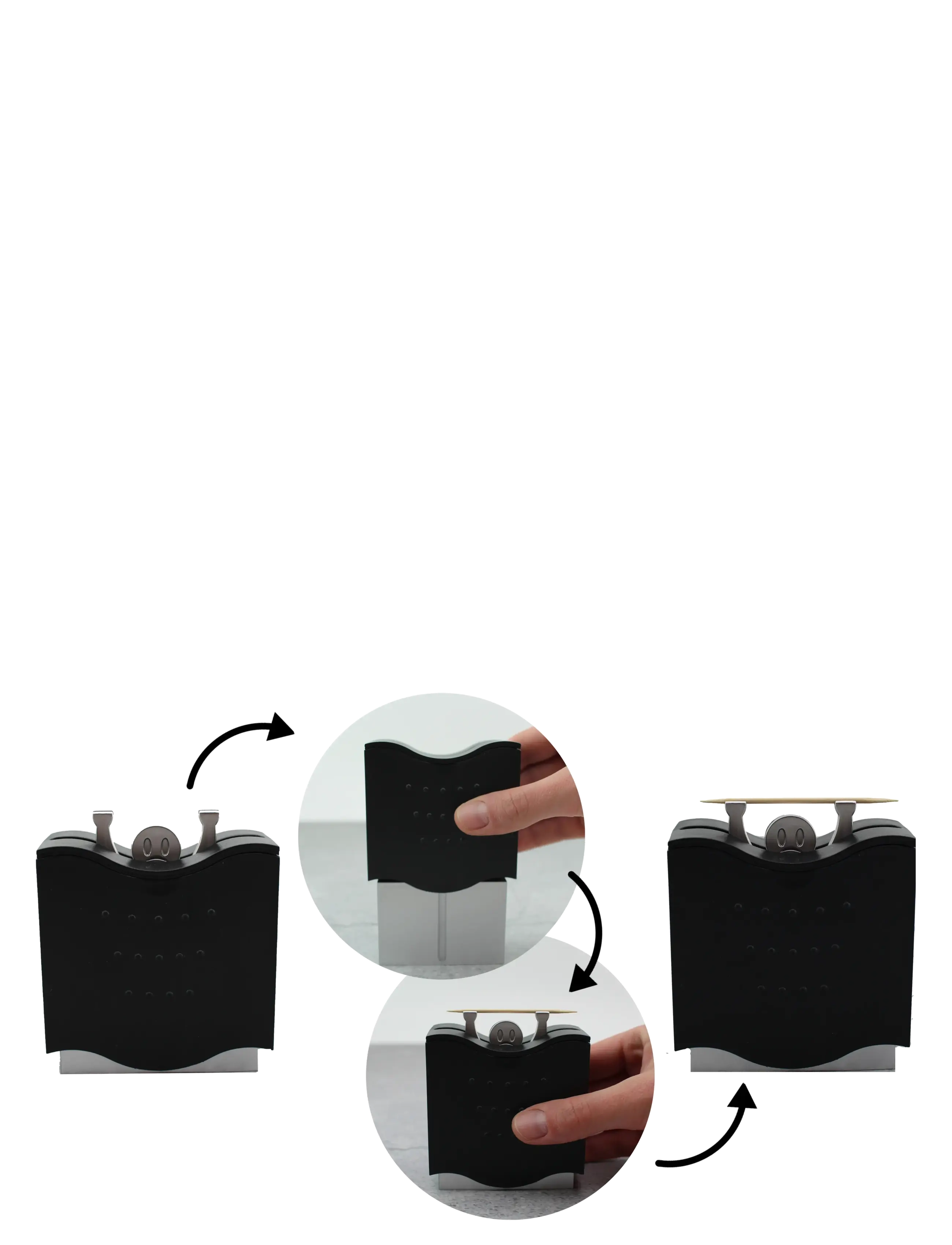 Winkee Tandstikholder Toothpick Holder Mister Help, Andet køkkenredskab, Sort, Str: H12CM