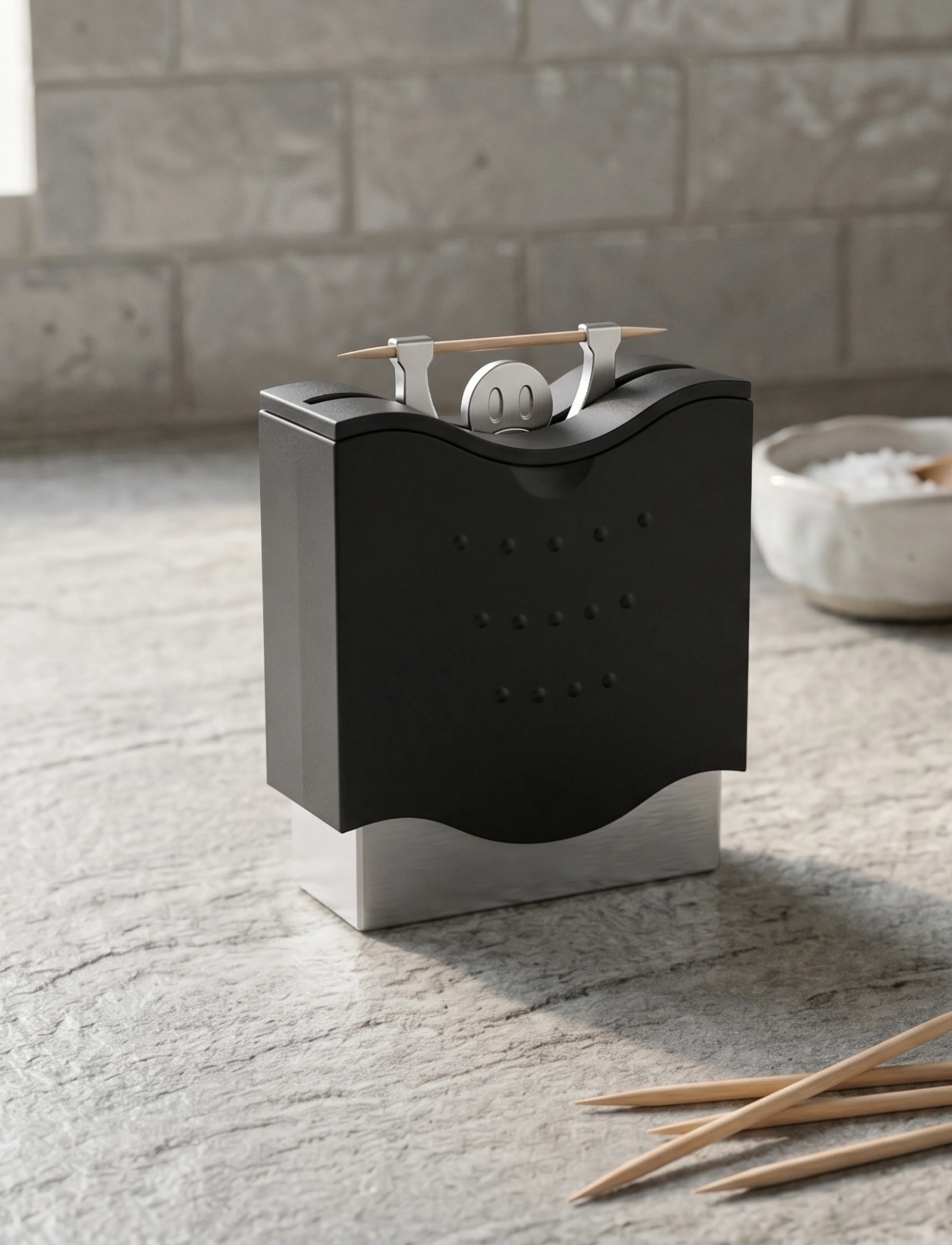 Winkee Tandstikholder - Toothpick Holder Mister Help, H12 cm, Black, Køkkenredskaber > Andre Køkkenredskaber, Unisex