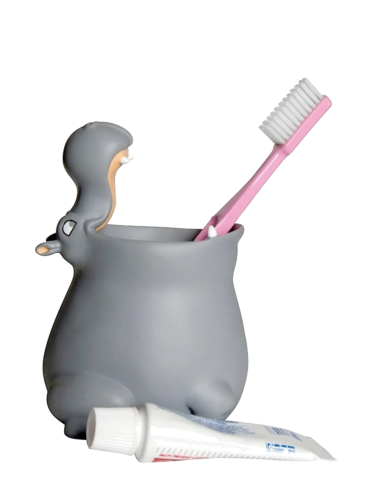 Winkee Tandbørsteholder Toothbrush Holder Hippo, Tandbørsteholder, Grå, Str: H11CM