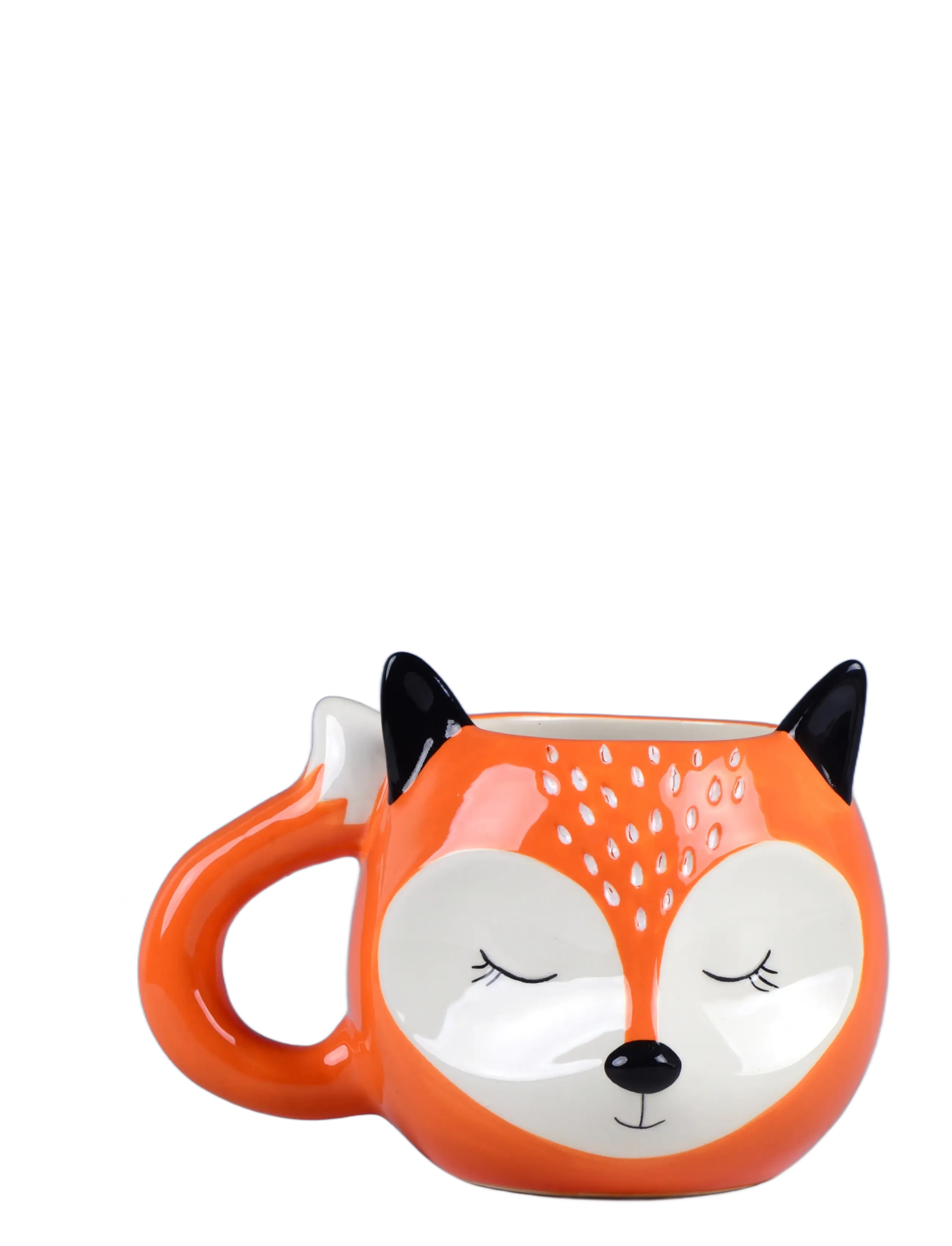 Winkee Krus Sleeping Fox Mug, Coffee Kop, Orange, Str: H12CM