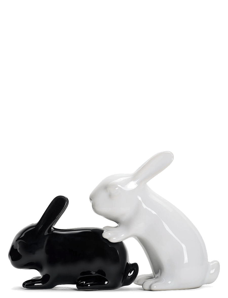 Winkee - Bunny salt & peper shakers - soola- ja pipraveskid - white, black - 0