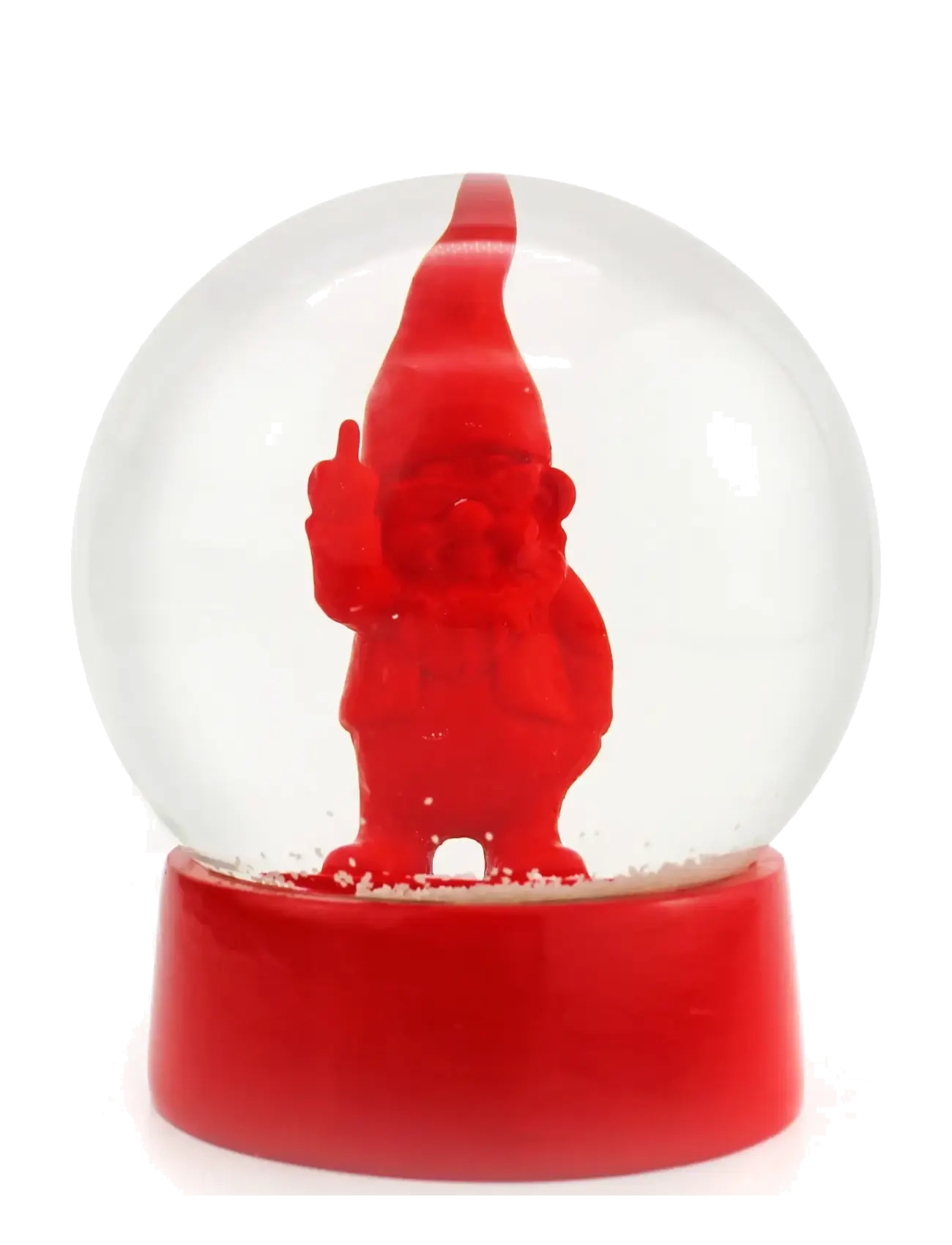 Winkee Snekugle Snow Globe Gnome Red, H11 cm, Christmas Decoration, Rot - Globes, Homeware
