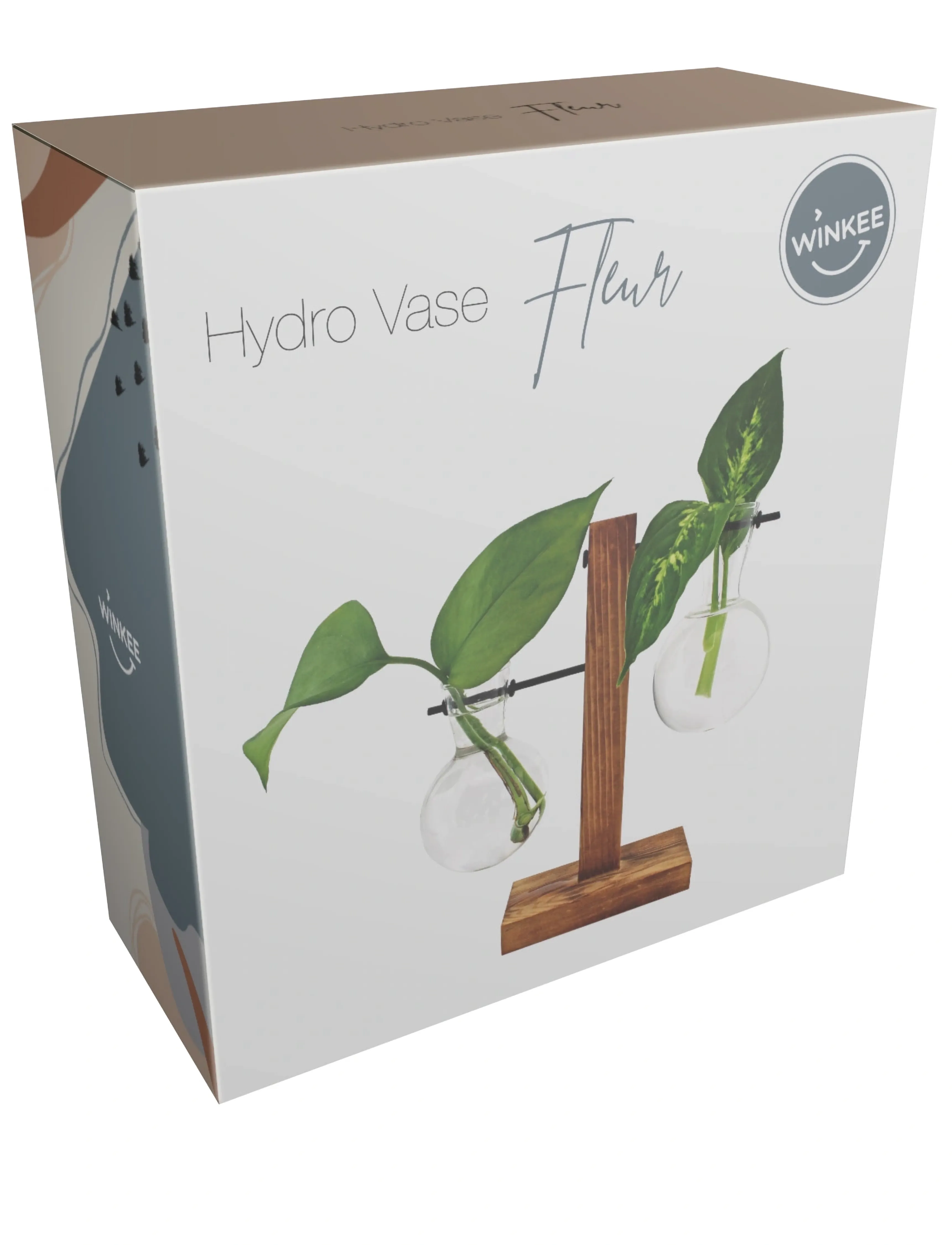 Winkee Vase Hydro Vases Fleur, H8 cm, Vases, Braun - Other Homeware