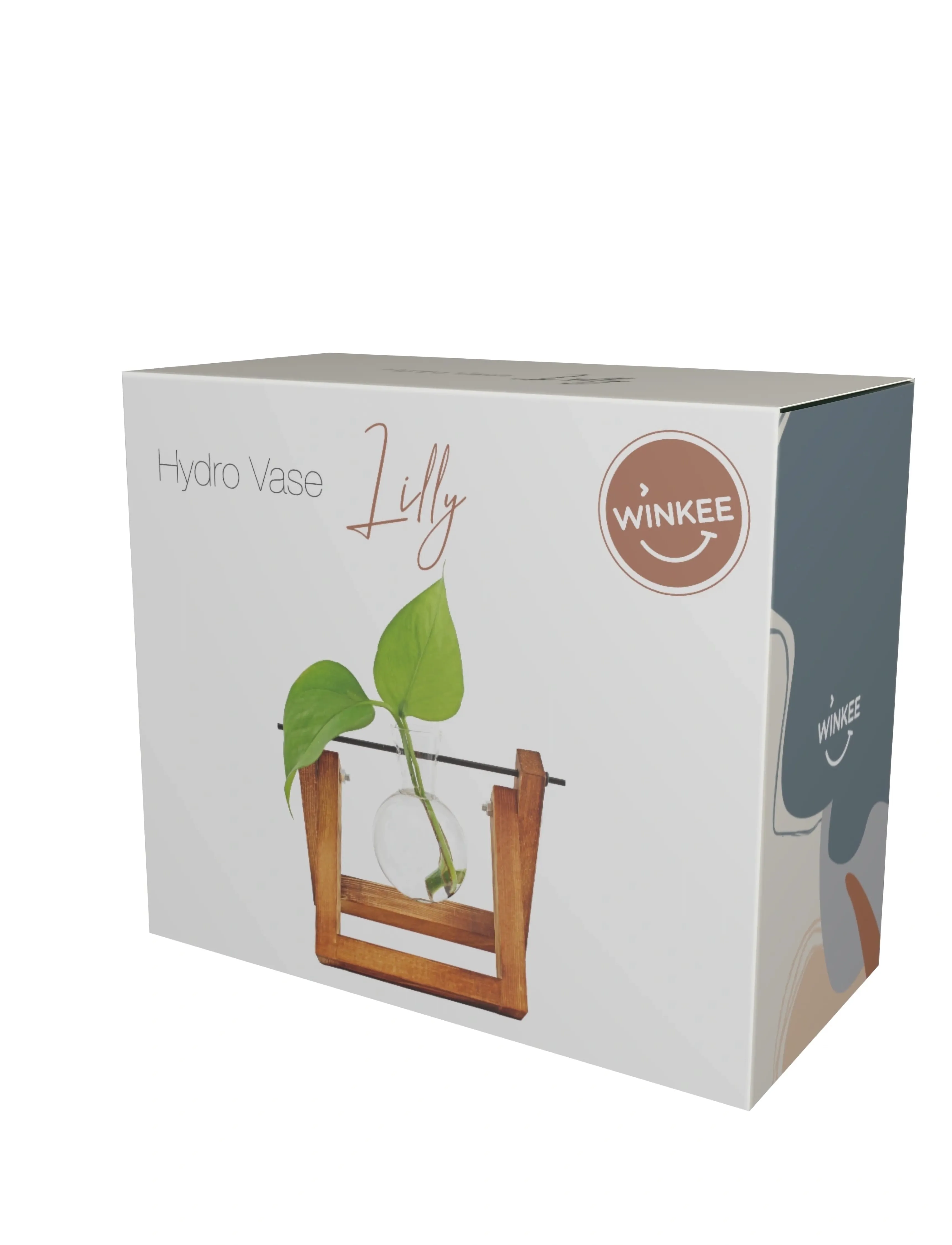 Winkee Vase Hydro Vases Lilly, H8 cm, Vases, Braun - Other Homeware