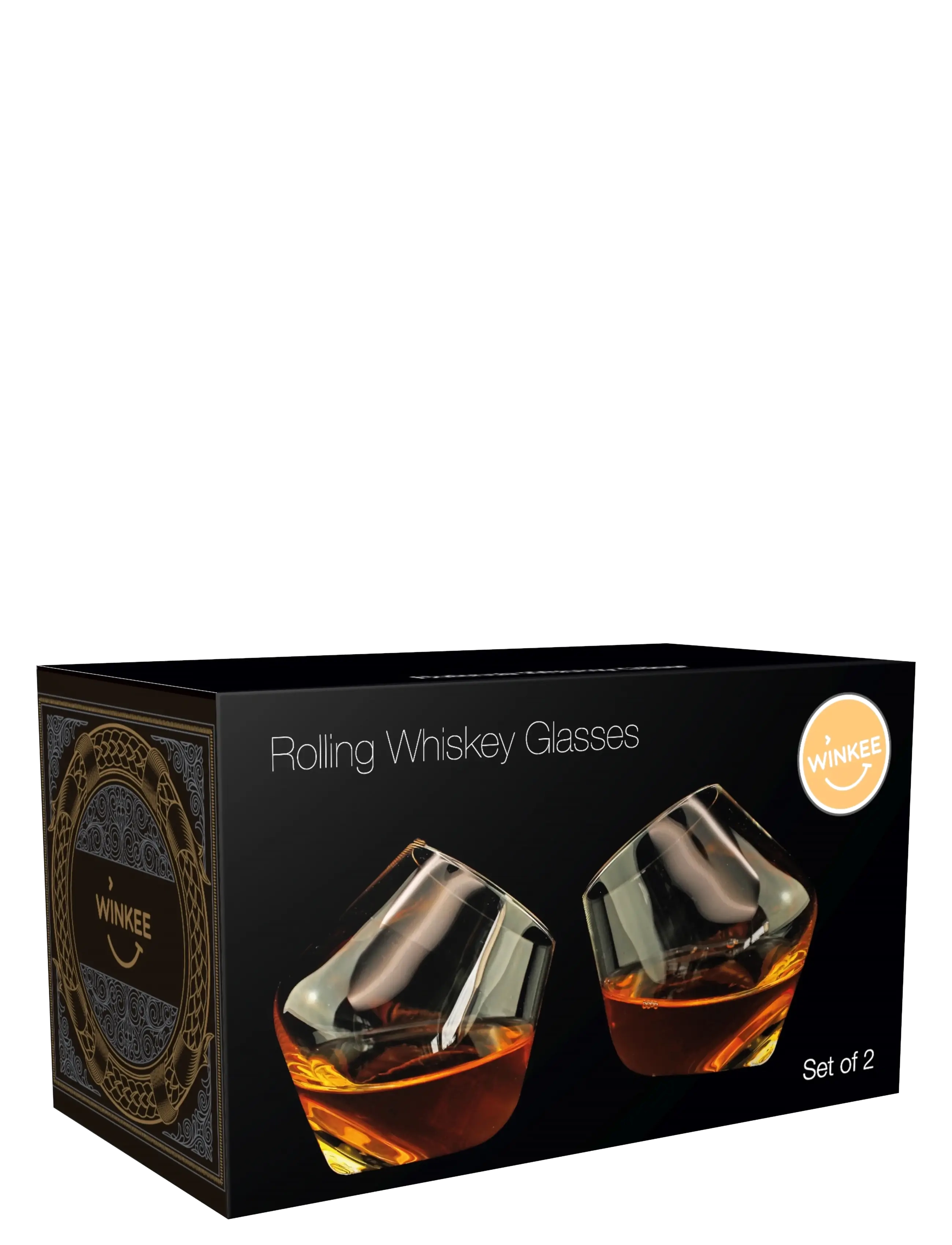Winkee - Rolling Whiskey Glasses Set of 2 - whiskey & cognac glasses - ready - 2