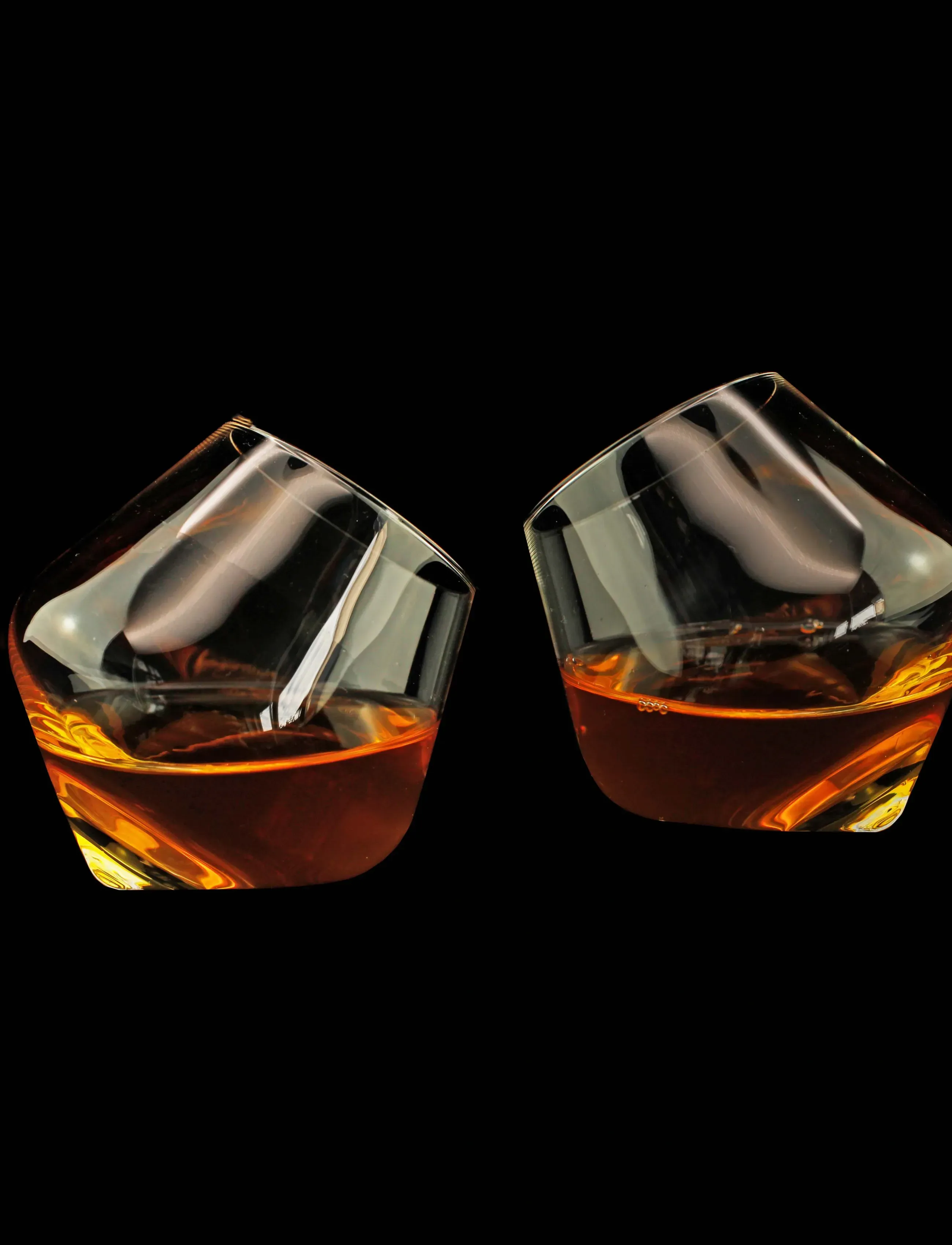 Winkee Whiskeyglas Rolling Whiskey Glasses (2 Stk.), H12 cm, Glass, Nackt - & Cognac Homeware