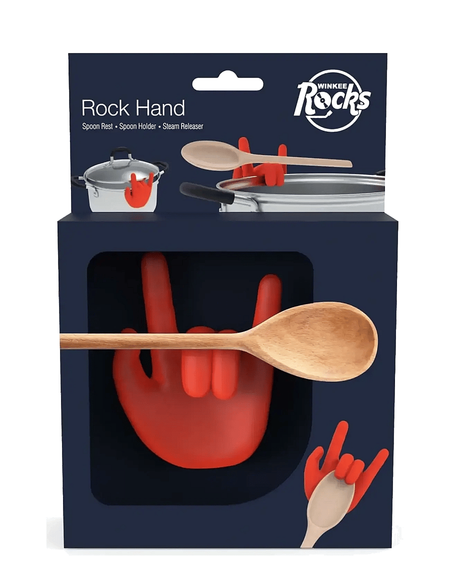 Winkee - Rock Hand Spoon Rest and Pot Lid holder - muud köögiriistad - red - 0