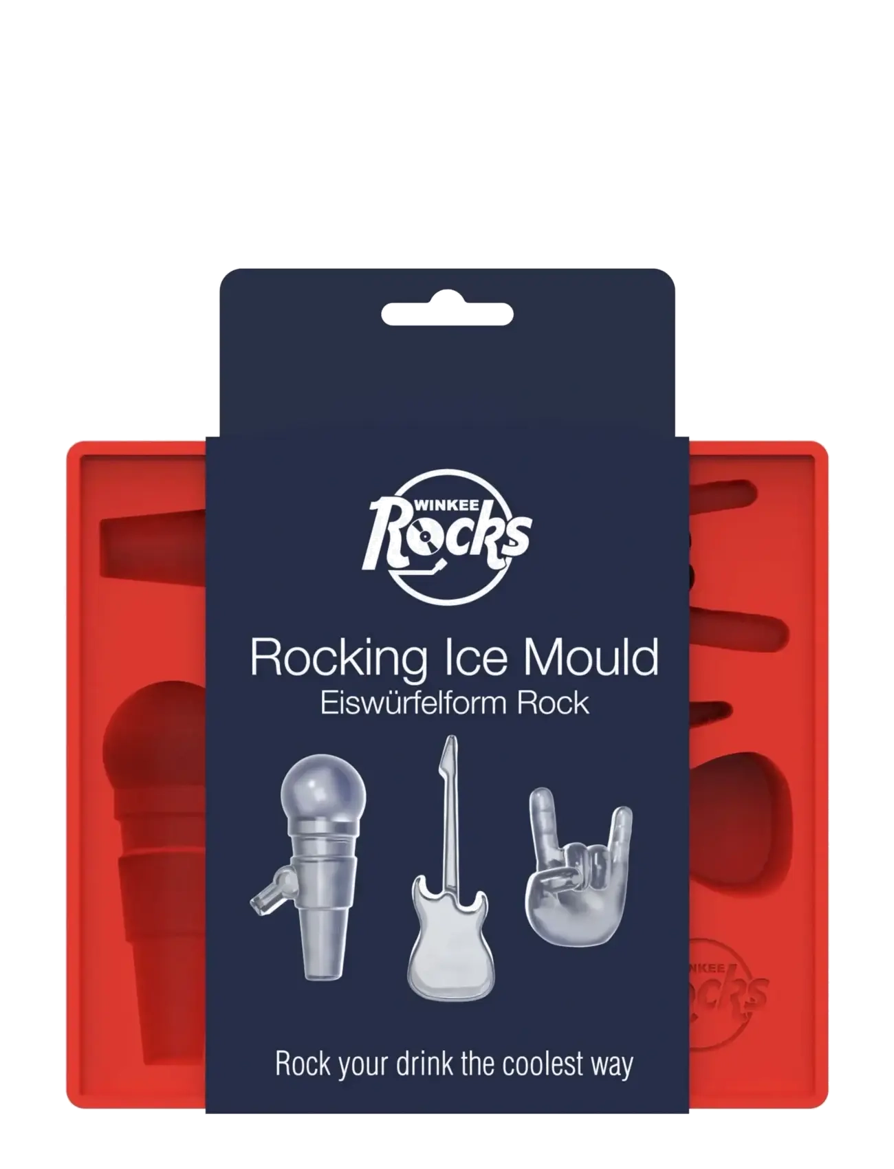 Winkee Isterningbakke Rock Ice Cubes, Ice Bakke, Rød, Str: H18CM