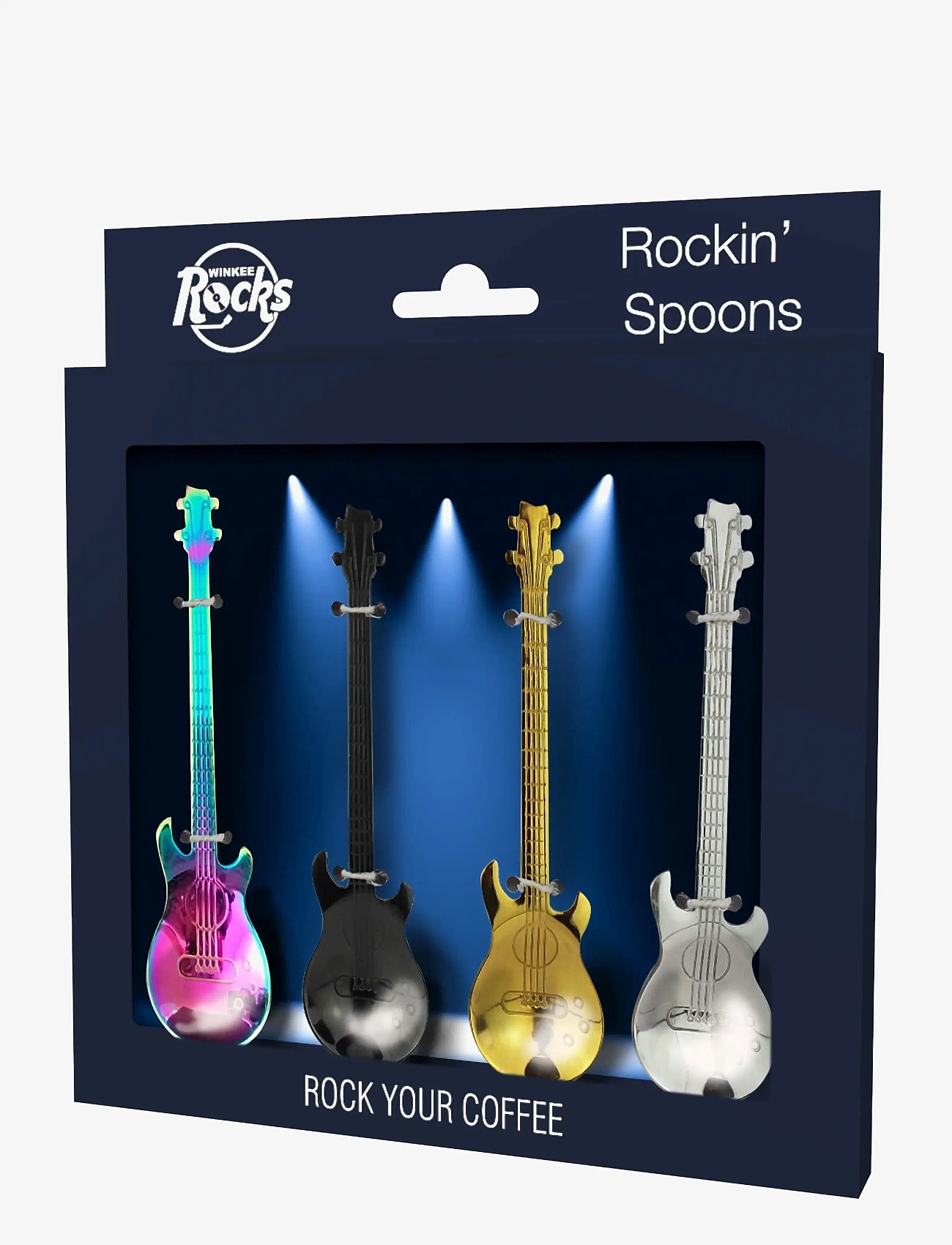 Winkee - Rockin' Guitar Spoon Set of 4 - tea- & coffee spoons - multi/pattern - 1