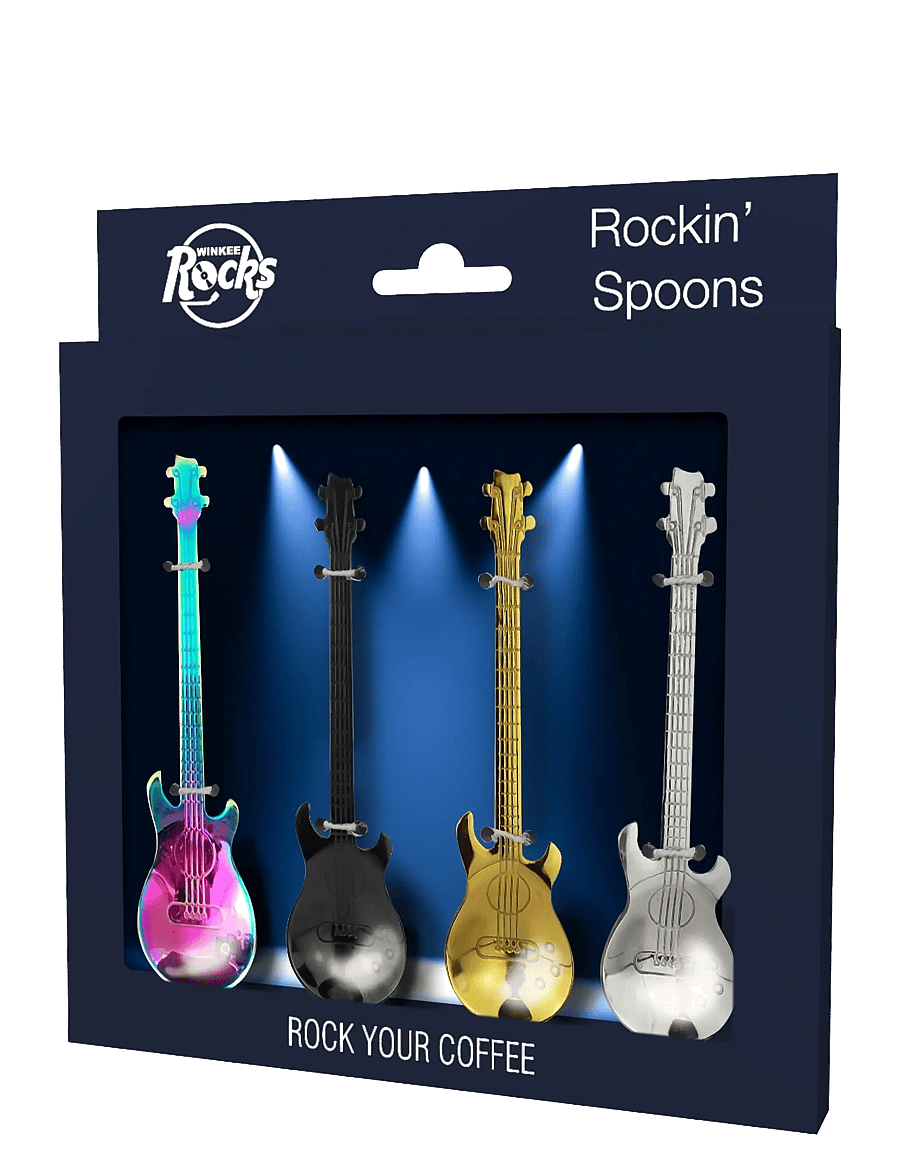 Winkee - Rockin' Guitar Spoon Set of 4 - tee- ja kohvilusikad - multi/pattern - 1