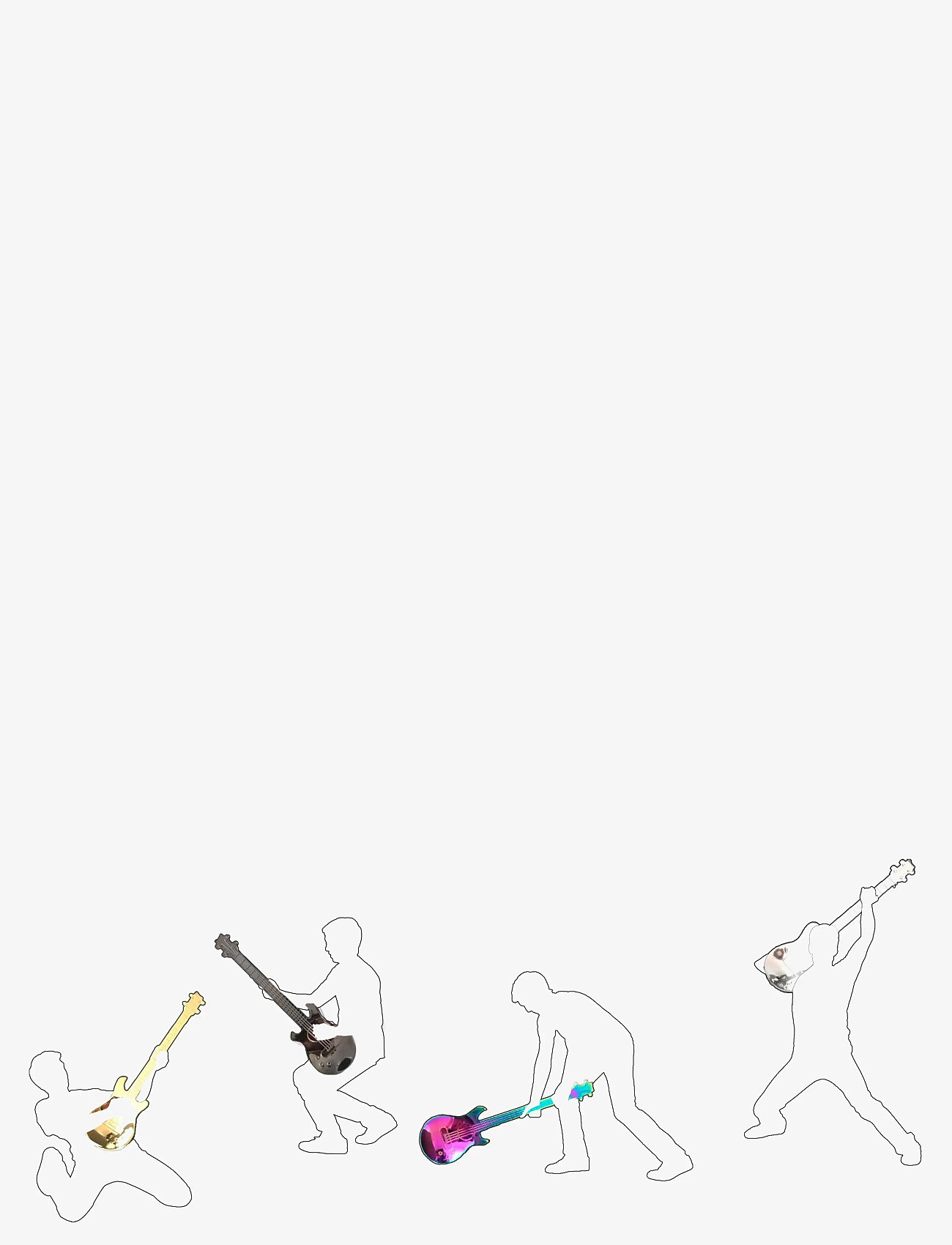Winkee - Rockin' Guitar Spoon Set of 4 - tea- & coffee spoons - multi/pattern - 2