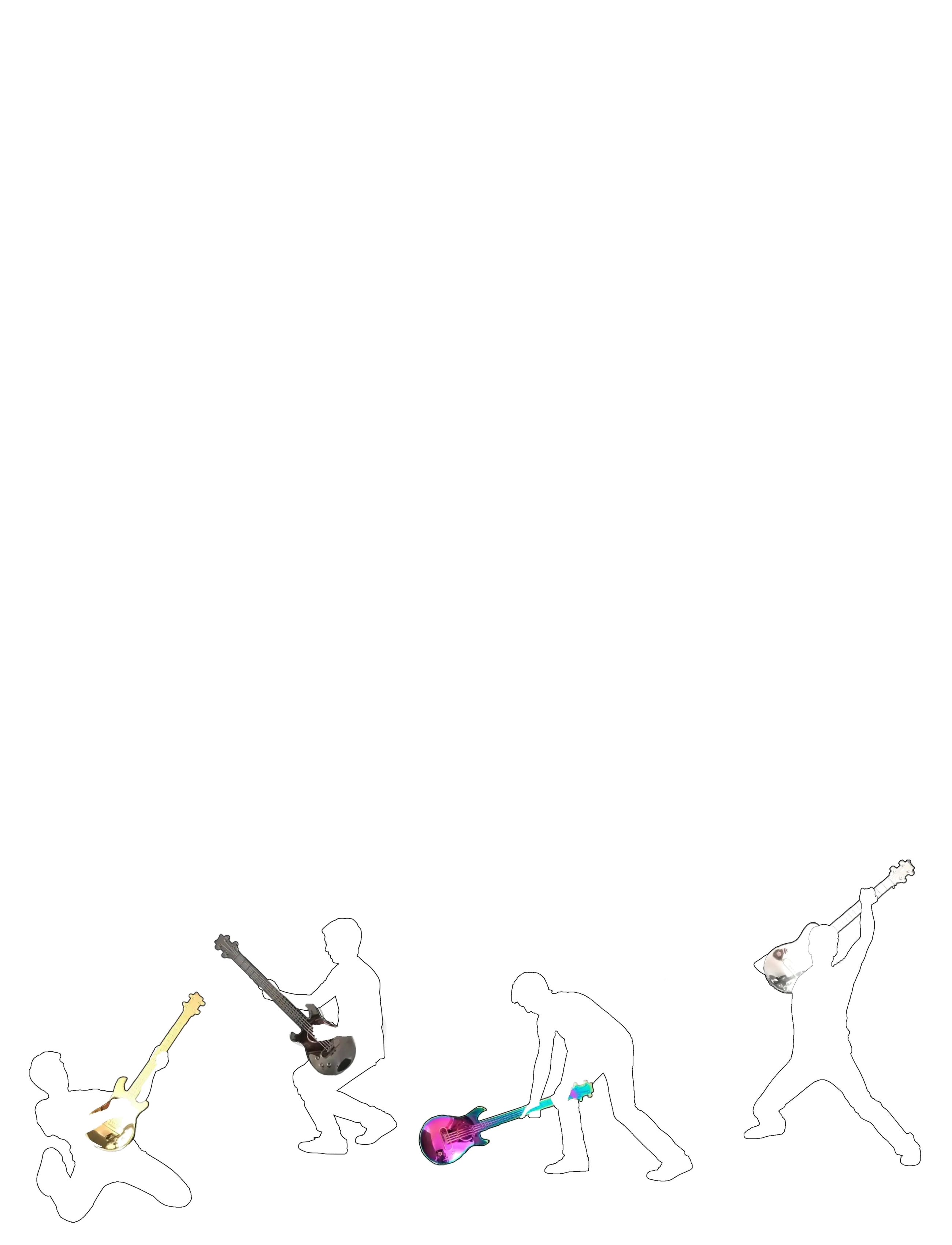 Winkee - Rockin' Guitar Spoon Set of 4 - tee- ja kohvilusikad - multi/pattern - 2