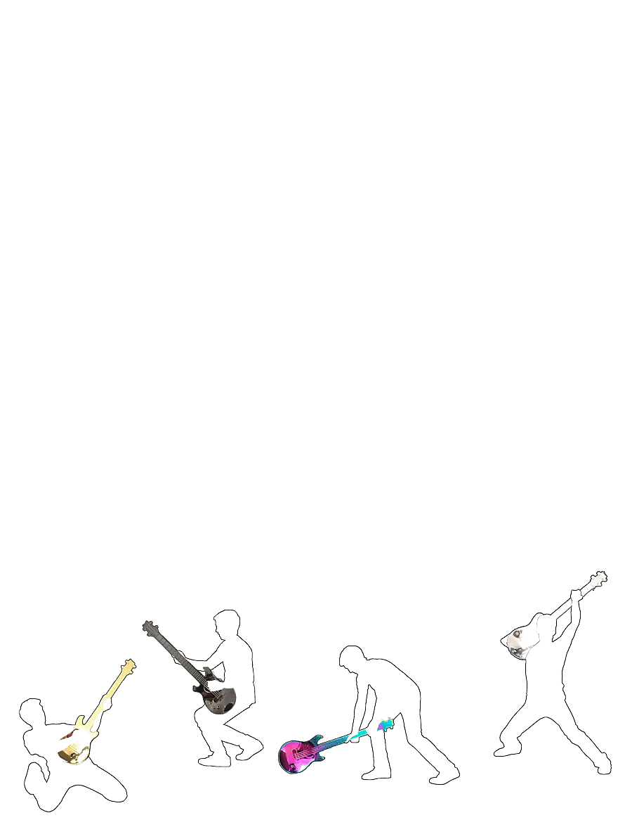 Winkee - Rockin' Guitar Spoon Set of 4 - tee- ja kohvilusikad - multi/pattern - 2