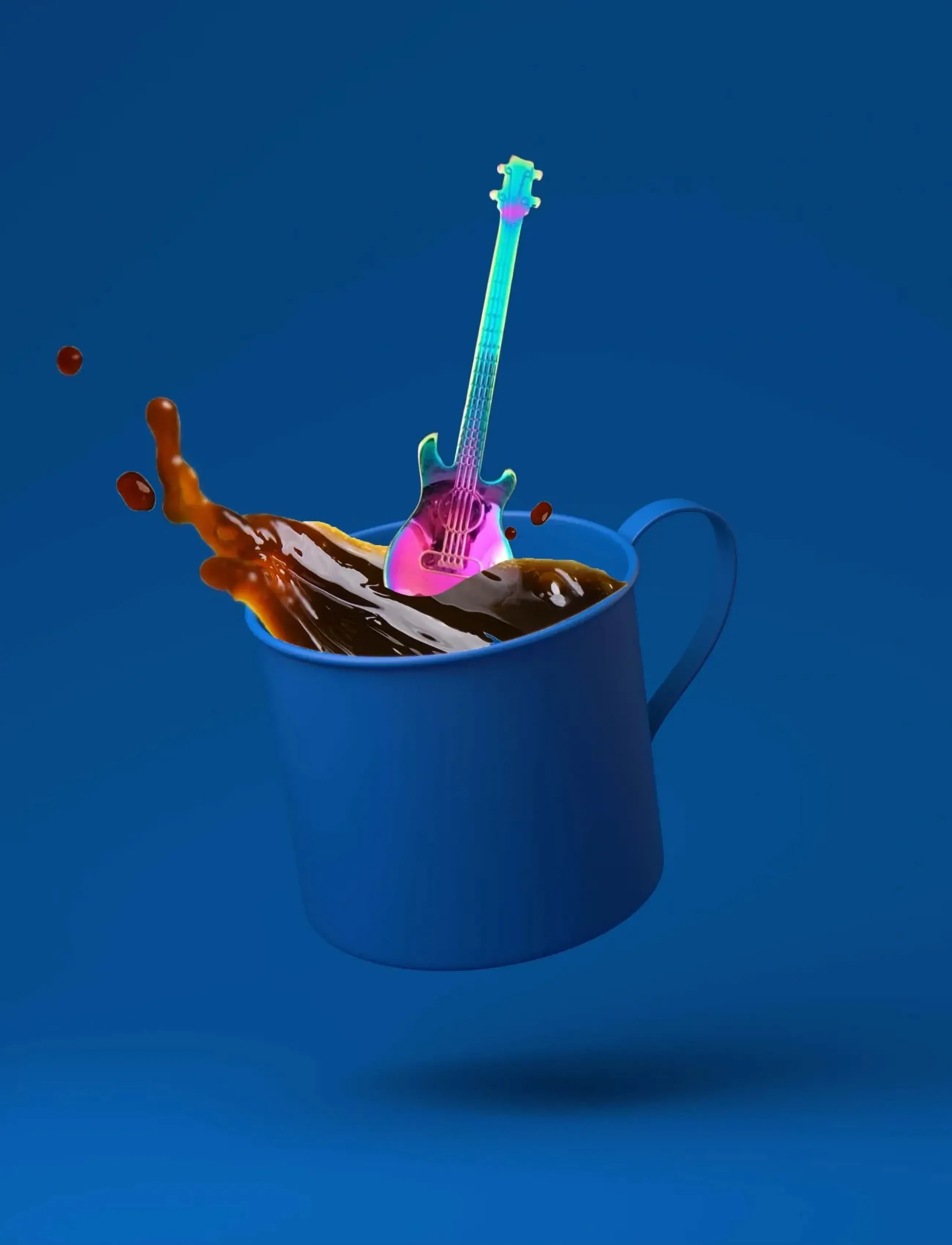 Winkee Skeer Rockin' Guitar Spoon (4 Stk.), H18 cm, Spoons, Mehrfarbig/gemustert - Tea Spoons & Coffee Homeware