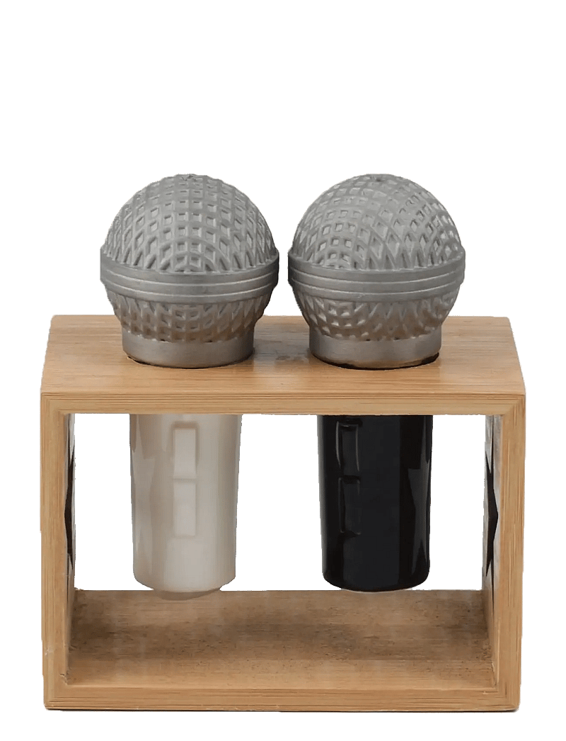 Winkee - Microphone Salt & Pepper Shaker - soola- ja pipraveskid - grey, brown - 1