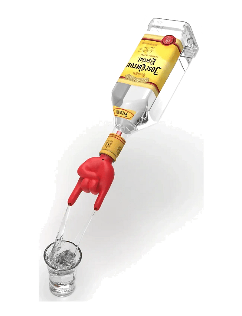 Winkee - Rock Hand Bottle Pourer - pudeliavajad ja -korgid - red - 3