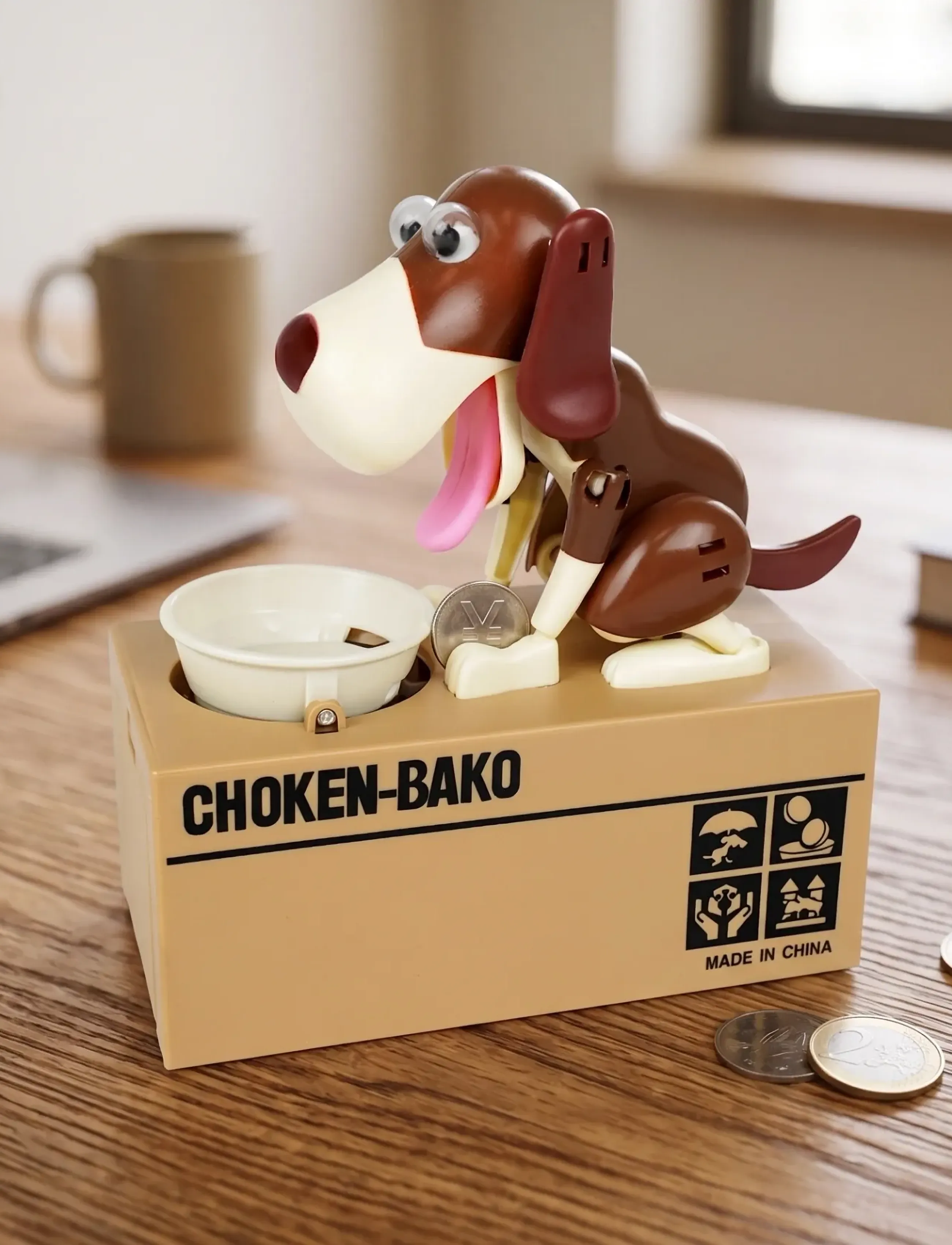 Winkee Sparegris Dog Piggy Bank, H20 cm, Storage, Mehrfarbig/gemustert - Banks, Kinder