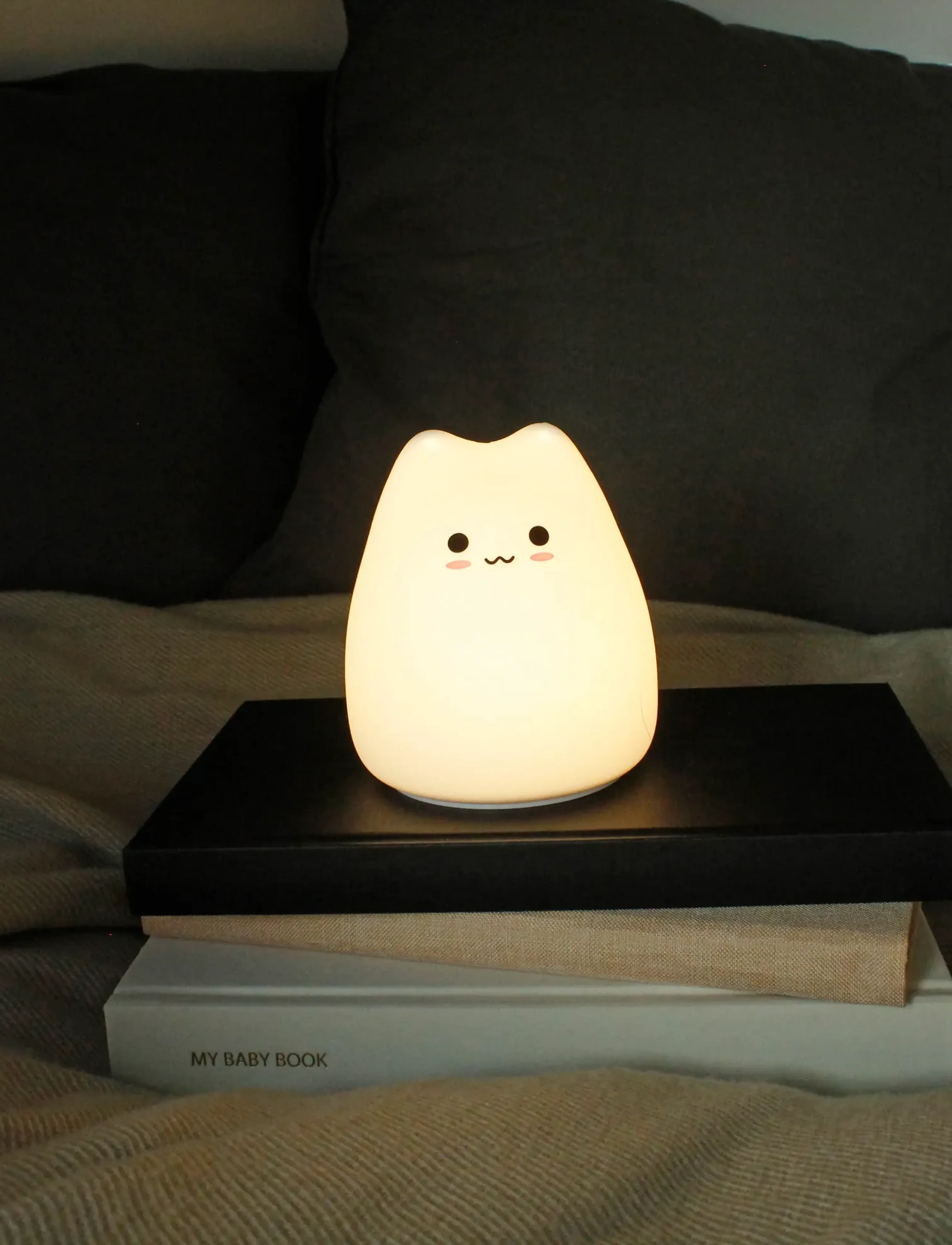 Winkee Bordlampe - Nightlight Kitten, H10 cm, White, Belysning > Natlamper, Børn