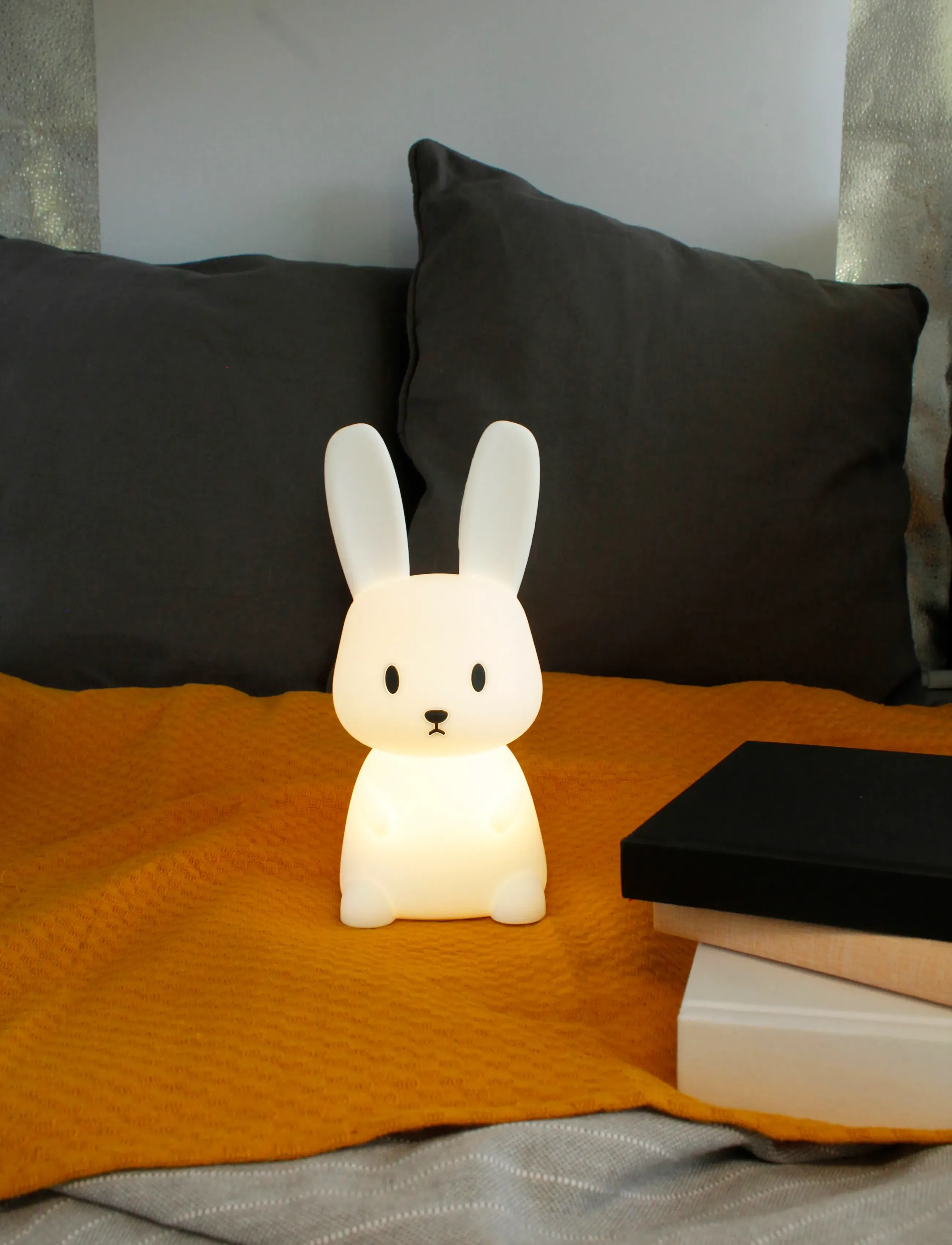 Winkee Bordlampe - Nightlight Rabbit, H10 cm, White, Belysning > Natlamper, Børn