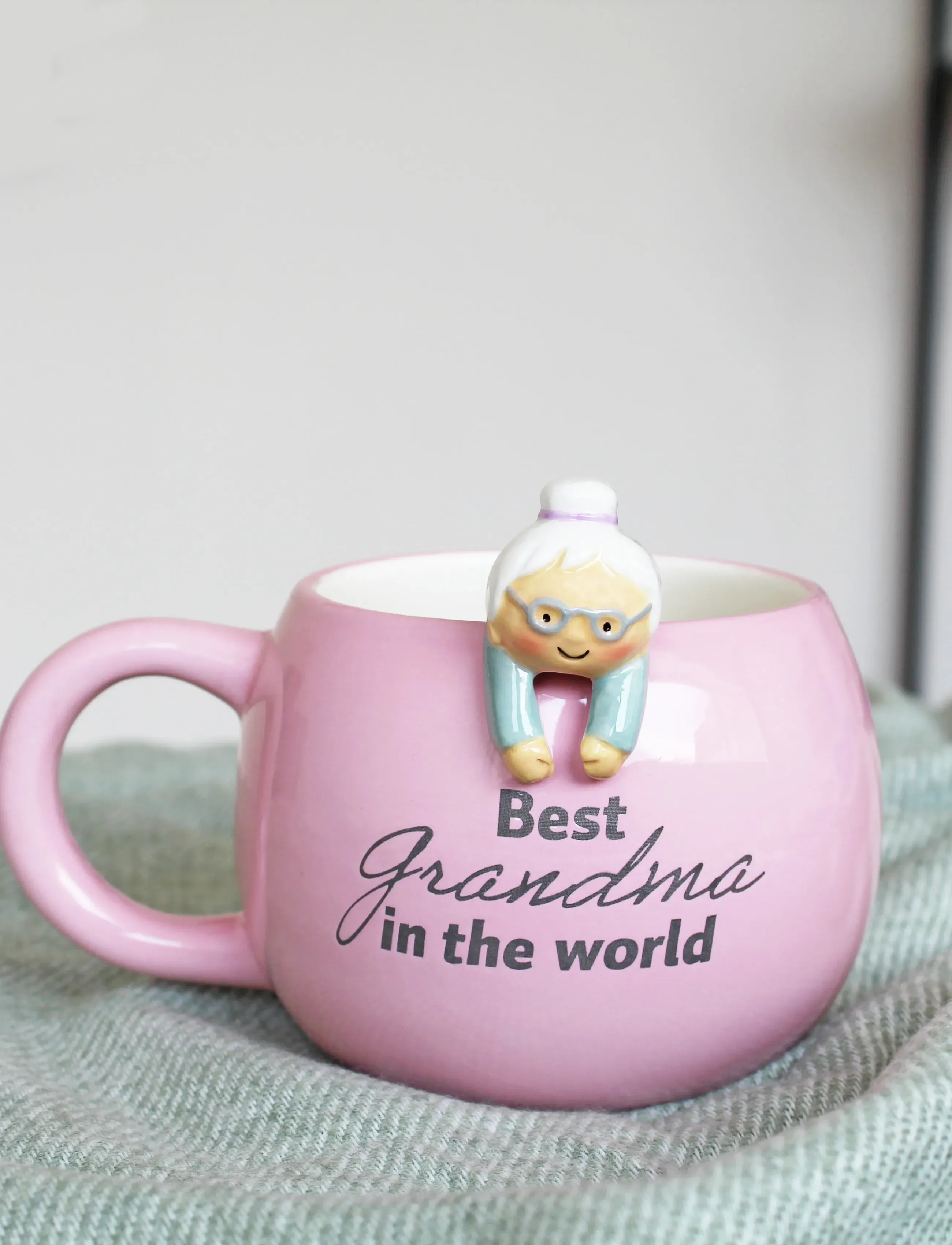 Winkee Krus - Bedstemor, H10.5 cm, Pink, Kopper & Krus > Kaffekopper, Unisex