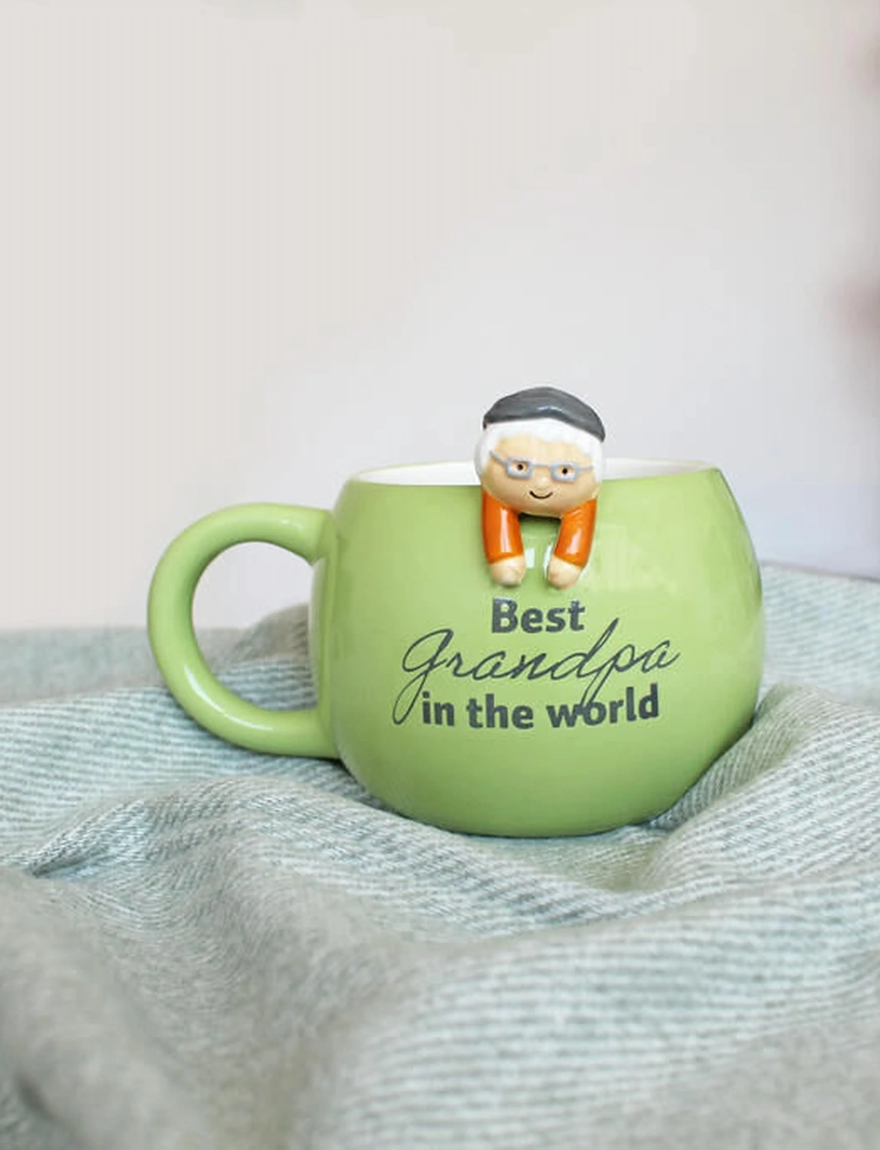 Winkee Krus - Bedstefar, H10.5 cm, Green, Kopper & Krus > Kaffekopper, Unisex