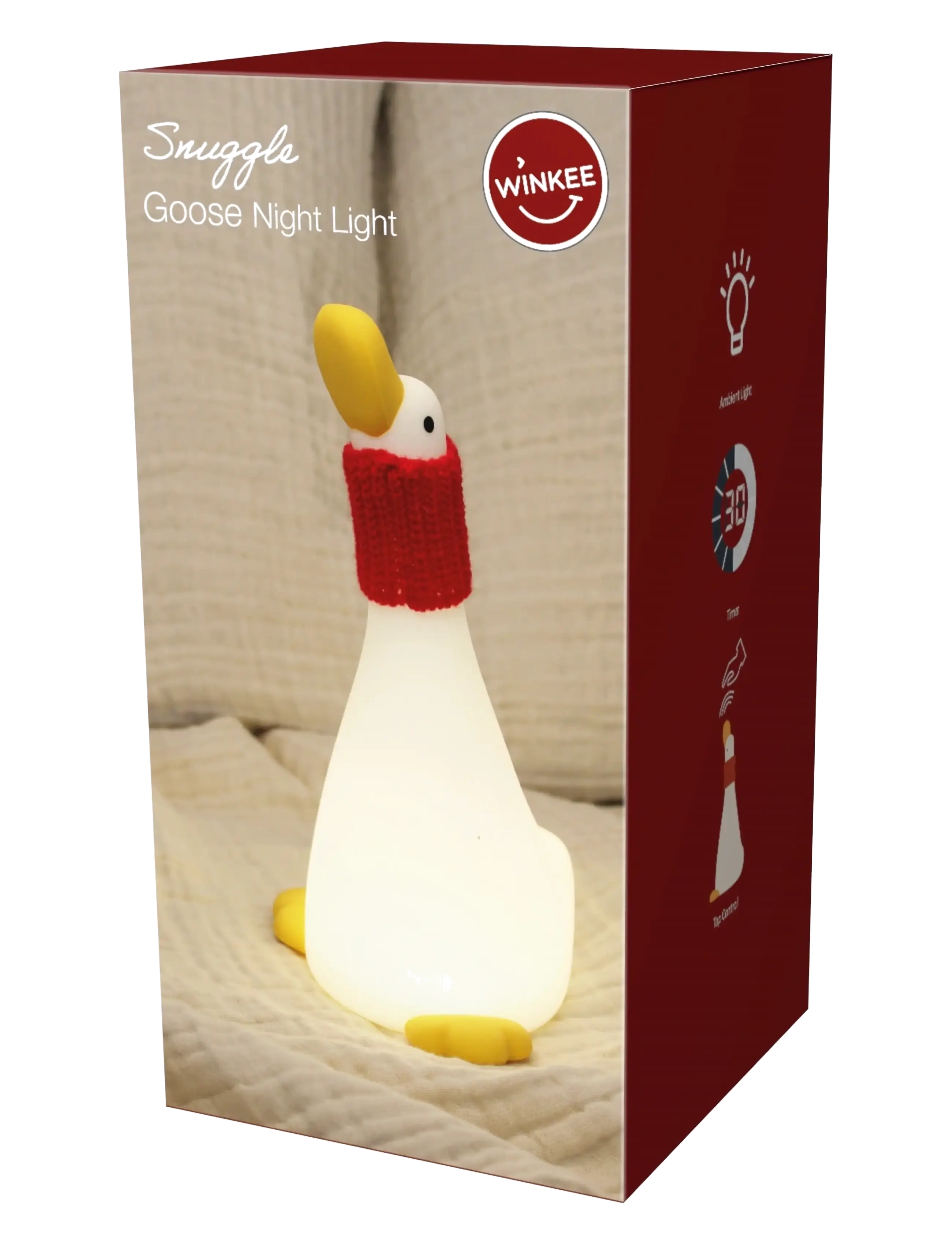 Winkee - Night Light Goose Snuggle - night lamps - white - 2
