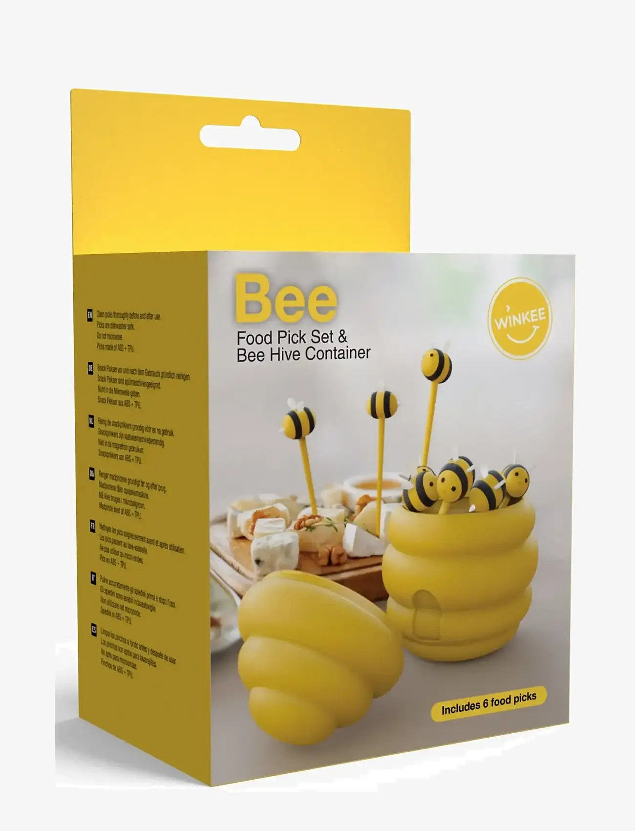 Winkee - Madpinde med beholder - Bee - skulpturer & figurer - black, yellow - 3