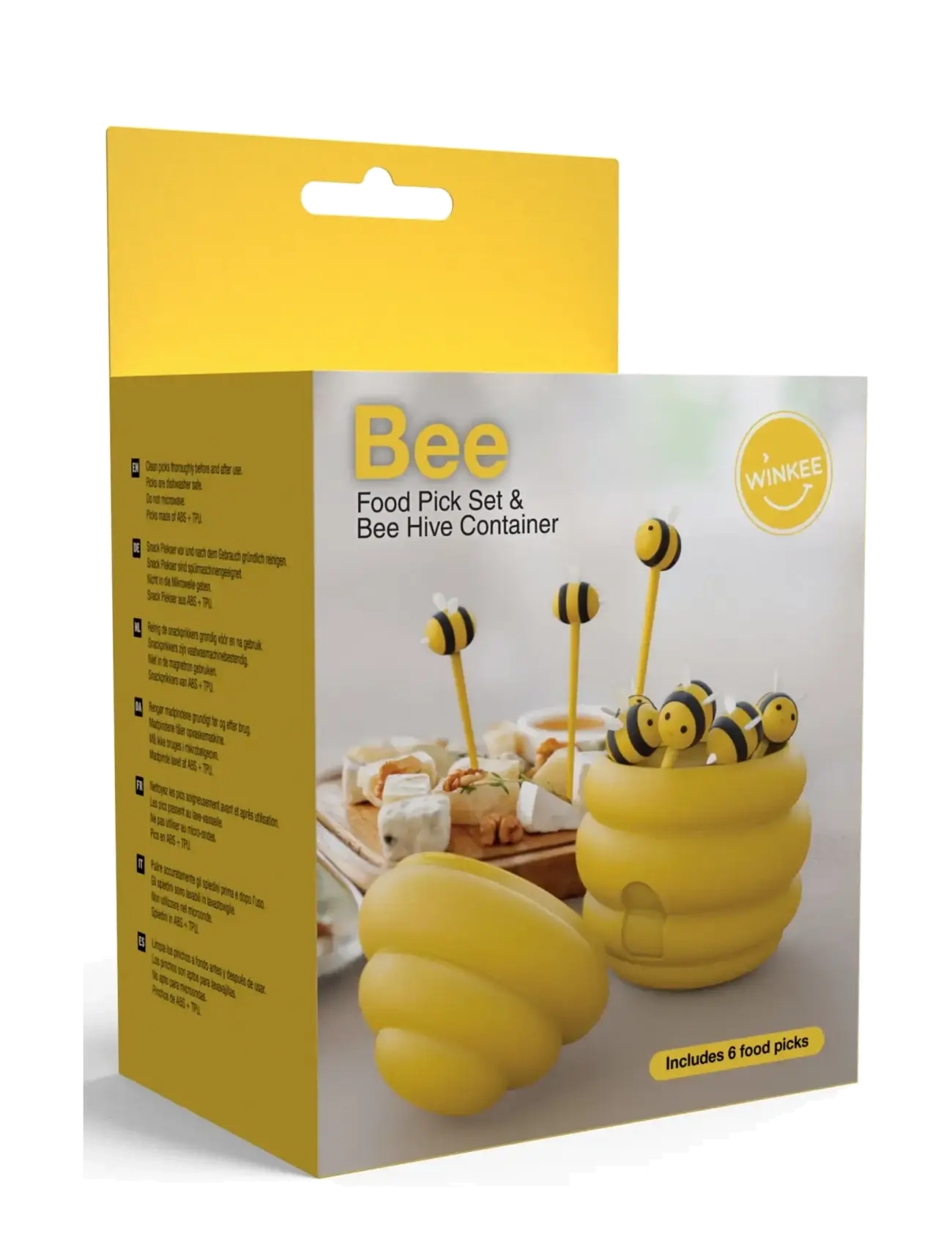 Winkee - Ätpinnar med behållare – Bee - skulpturer & figurer - black, yellow - 3