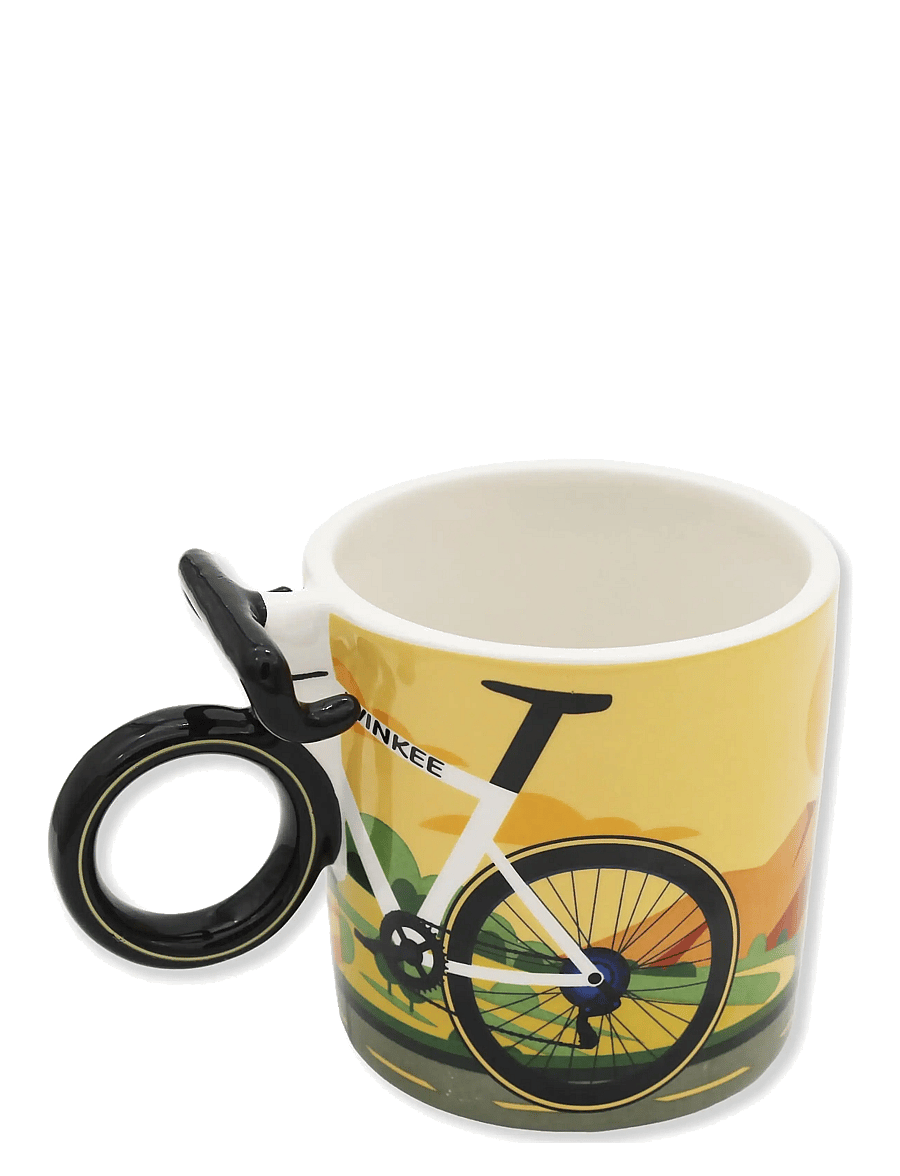 Winkee - Coffee Ride Bike Coffee Mug - kohvitassid - black, yellow - 1