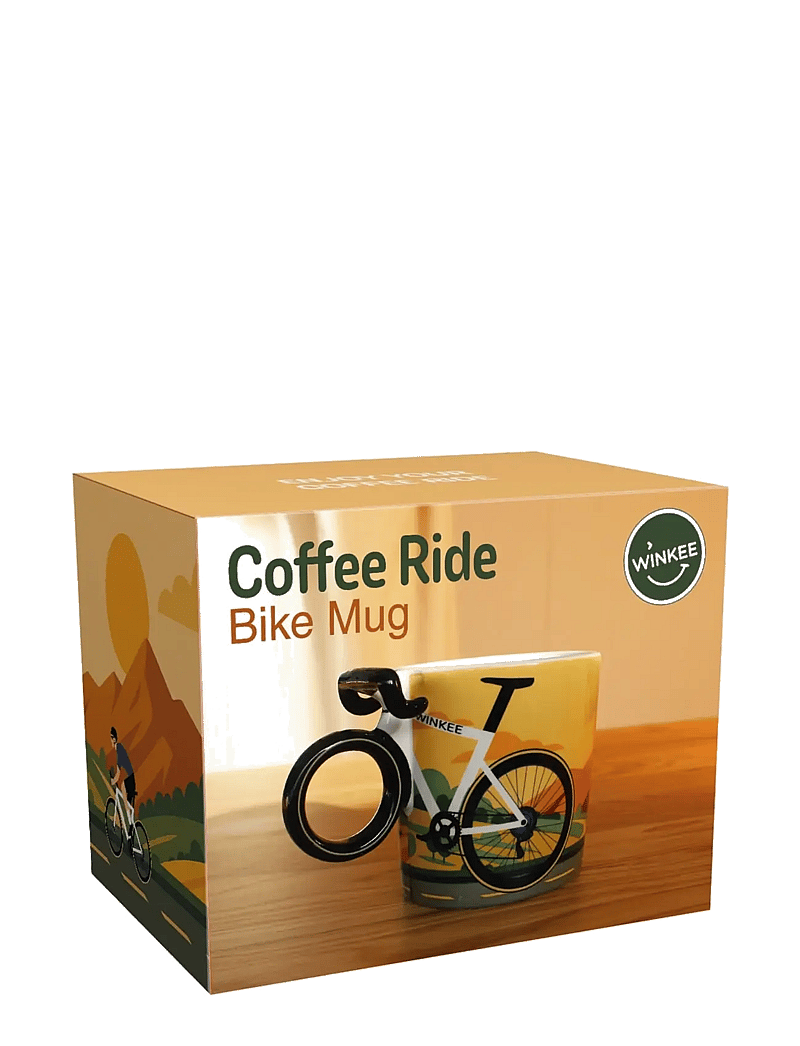 Winkee - Coffee Ride Bike Coffee Mug - black, yellow - 3