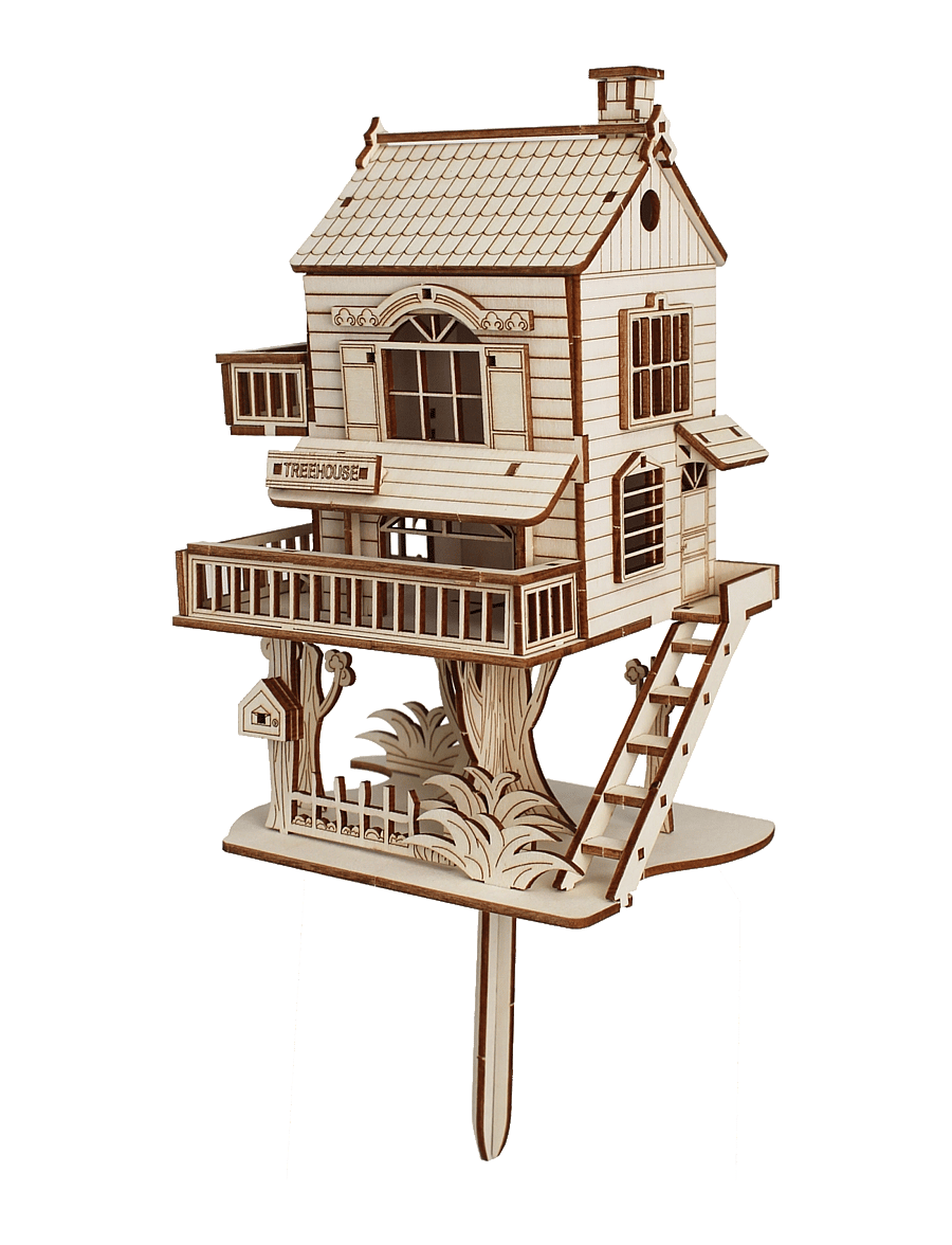 Winkee - Mini Træhus - DIY Mini Tree House - træfigurer - wood - 1