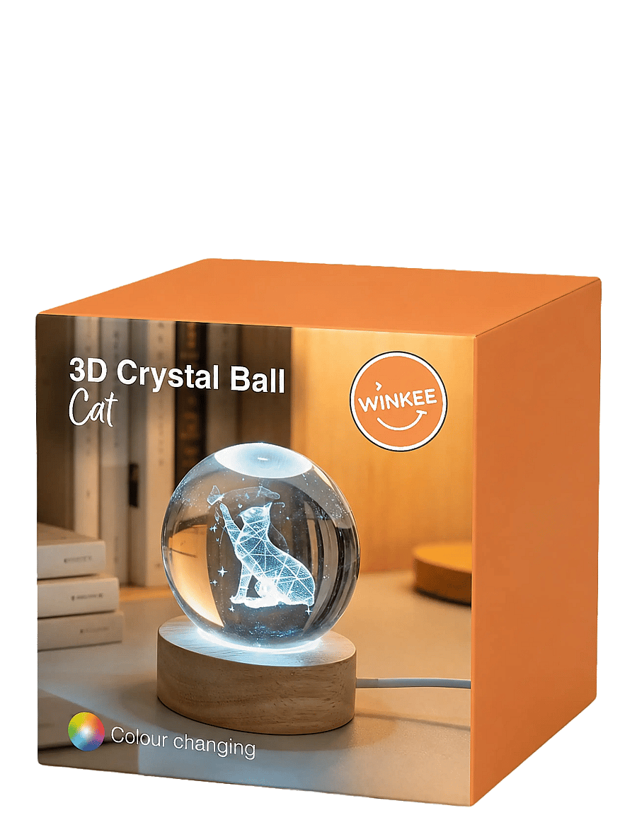 Winkee - 3D Crystal Ball Cat - figures et sculptures - multi-coloured - 1