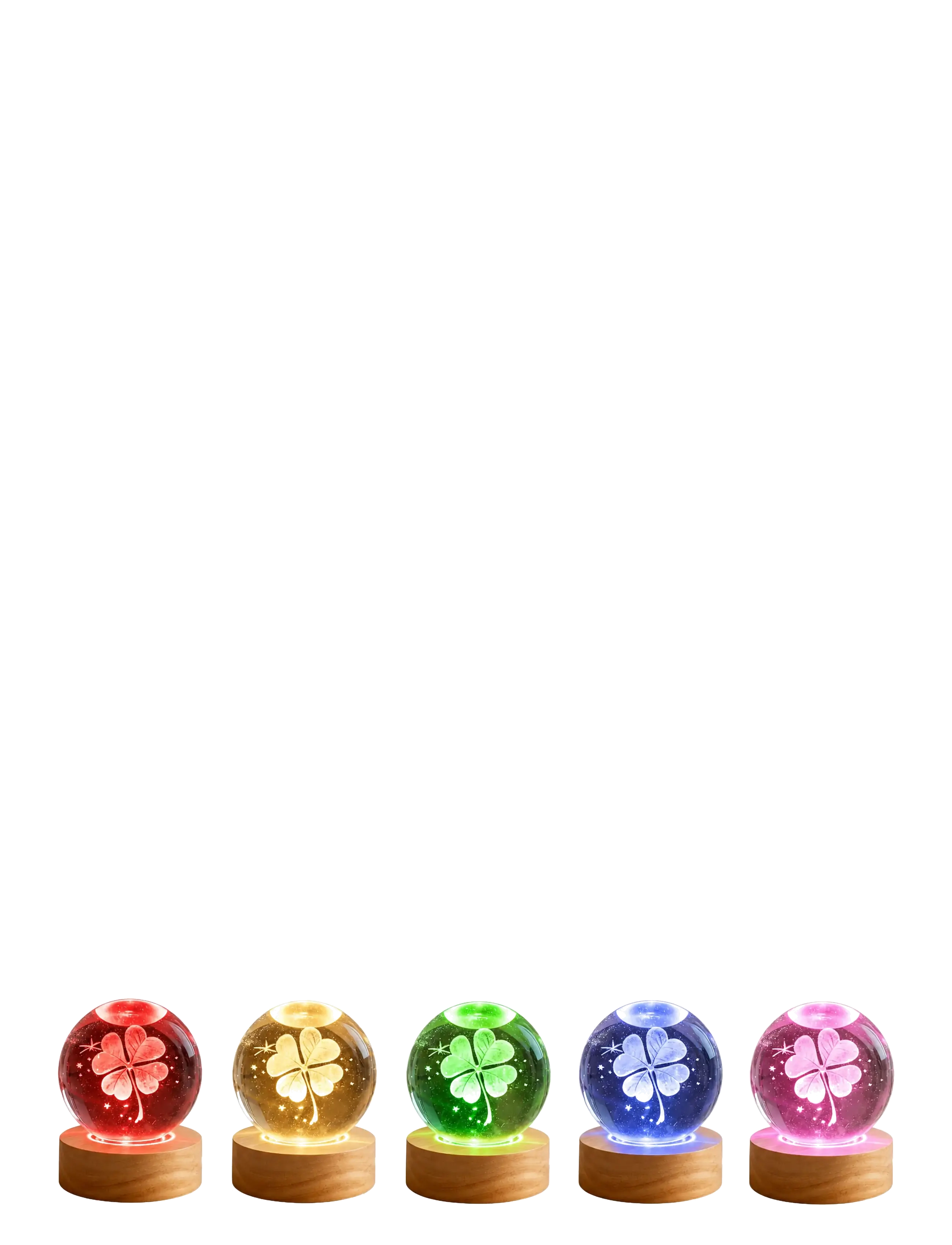 Winkee - Krystalkugle - 3D Crystal Ball Shamrock - skulpturer & figurer - multi-coloured - 2