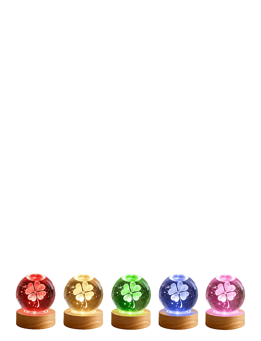 Winkee - Krystalkugle - 3D Crystal Ball Shamrock - skulpturer & figurer - multi-coloured - 2