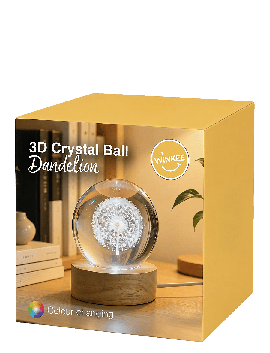 Winkee - Krystalkugle - 3D Crystal Ball Dandelion - skulpturer & figurer - multi-coloured - 1