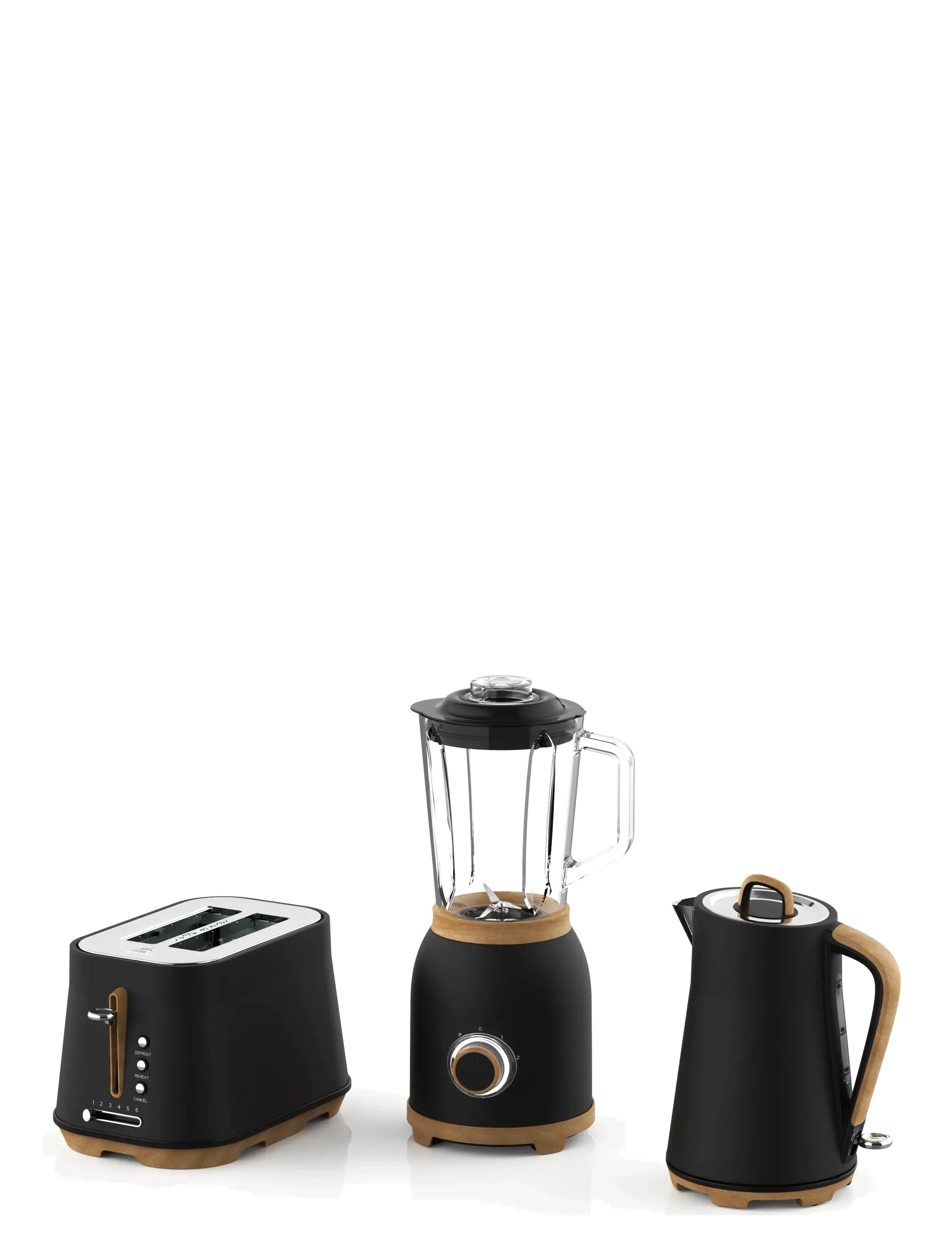 Witt Premium Element Breakfast Set, 2S/1.5L/1.7L, Kitchen Appliances, Schwarz - Toasters, Homeware