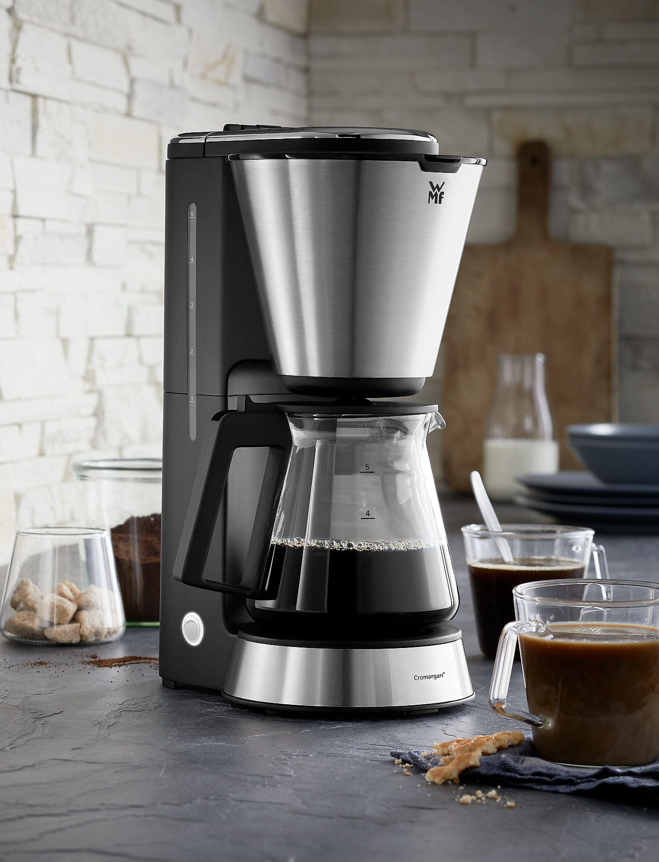 WMF Kitchenminis Kaffemaskine, Glas, 0.75 L, Silver, Kaffemaskiner > Espressomaskiner, Unisex