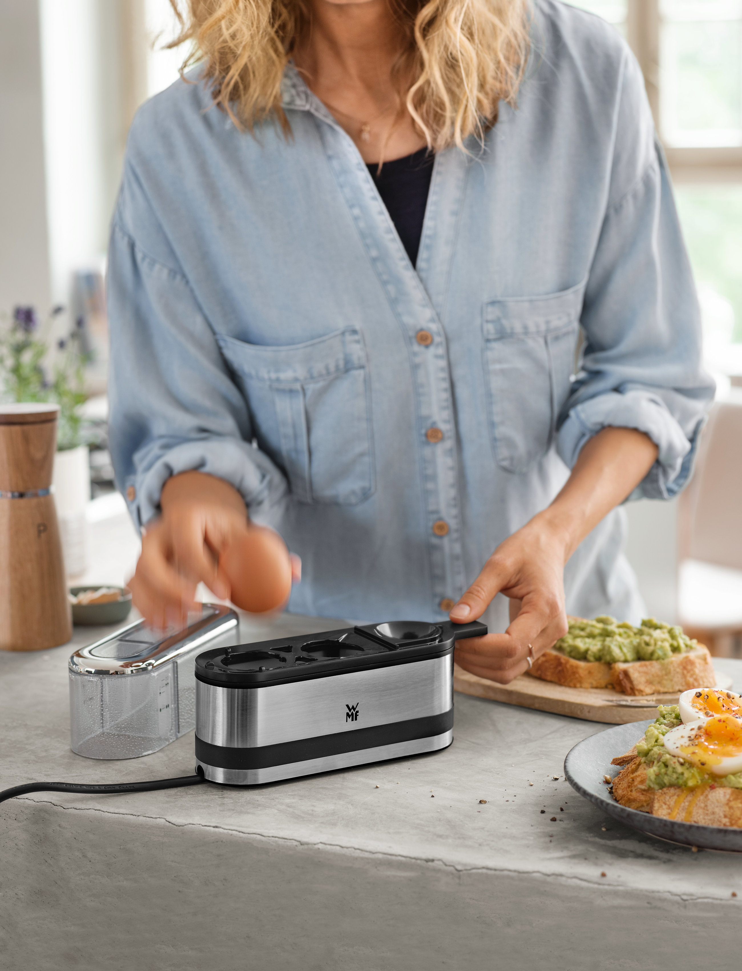 WMF - KitchenMinis egg boiler, 2 pcs., 250W - cromargan - 5