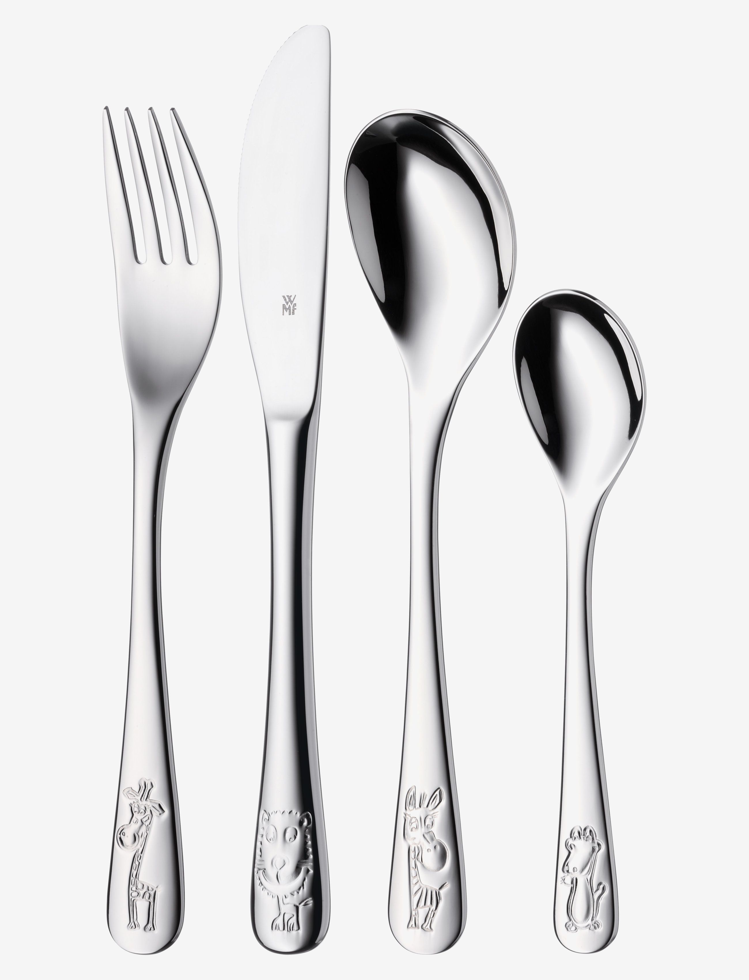 WMF Safari 4 Dele Børnesæt, One Size, Silver, Bestik > Bestiksæt, Unisex