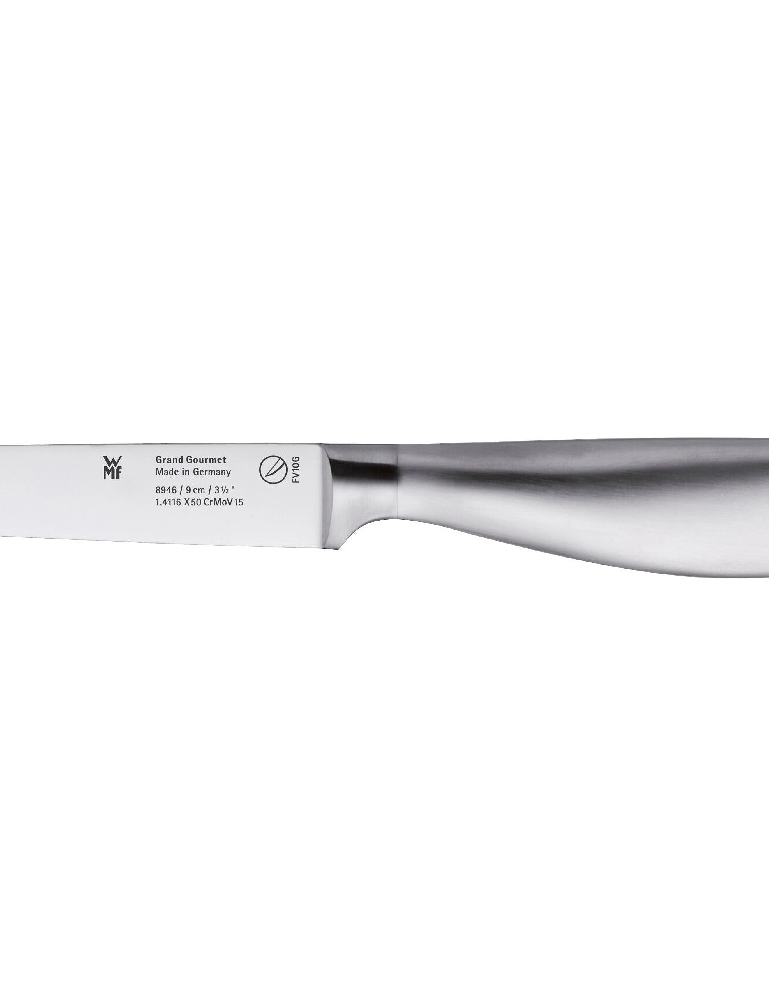 WMF - Grand Gourmet knife FlexTec block w. 4 knives (bread/chef/carving/veg.) + scissors - cromargan - 5